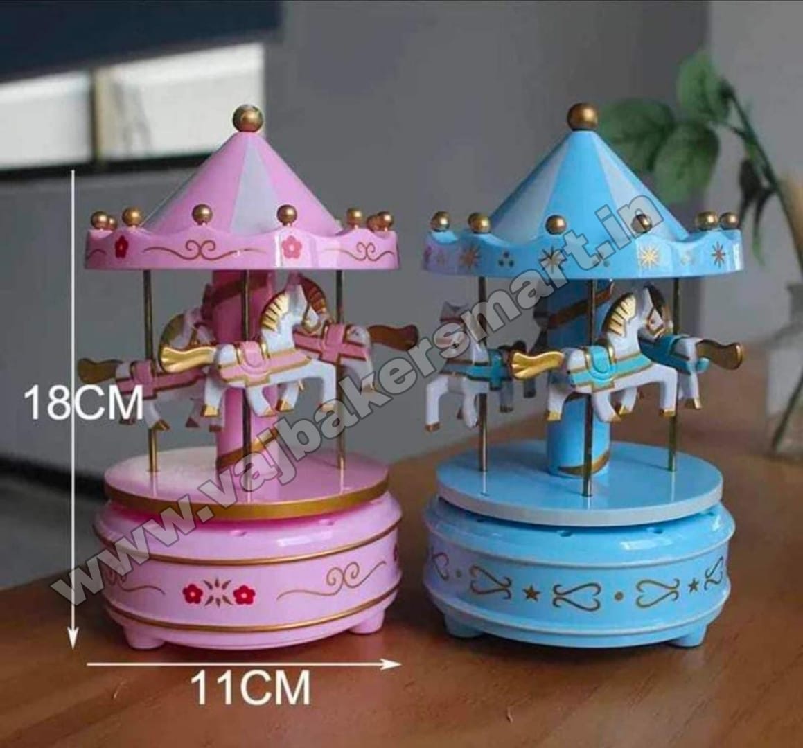 Beautiful Rotating Carousel with Music (Blue)