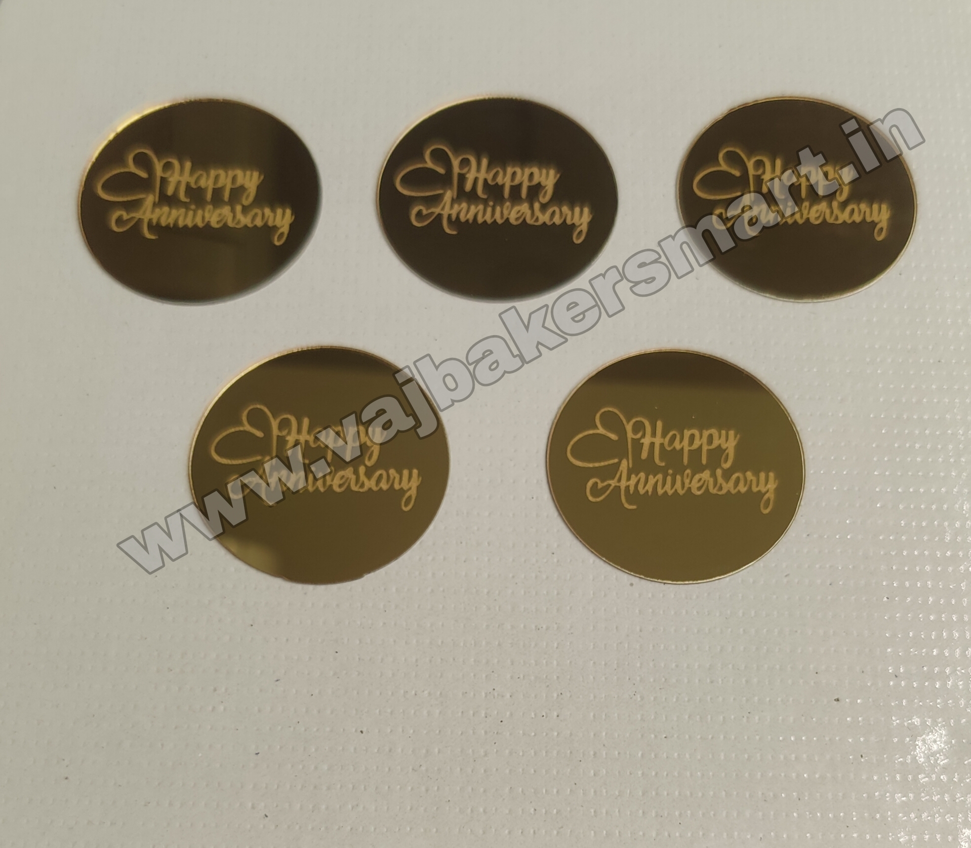Acrylic Happy Anniversary Coin Topper (5 Pcs)