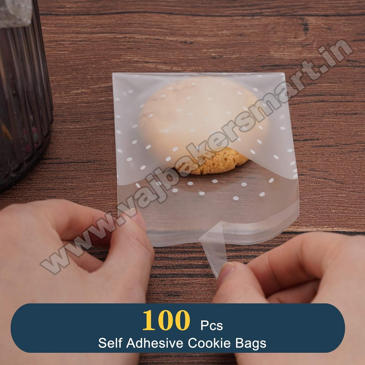 Small Cookie Pouch Self-Adhesive Packaging Bags 7x7cms (Pack of 100) D1