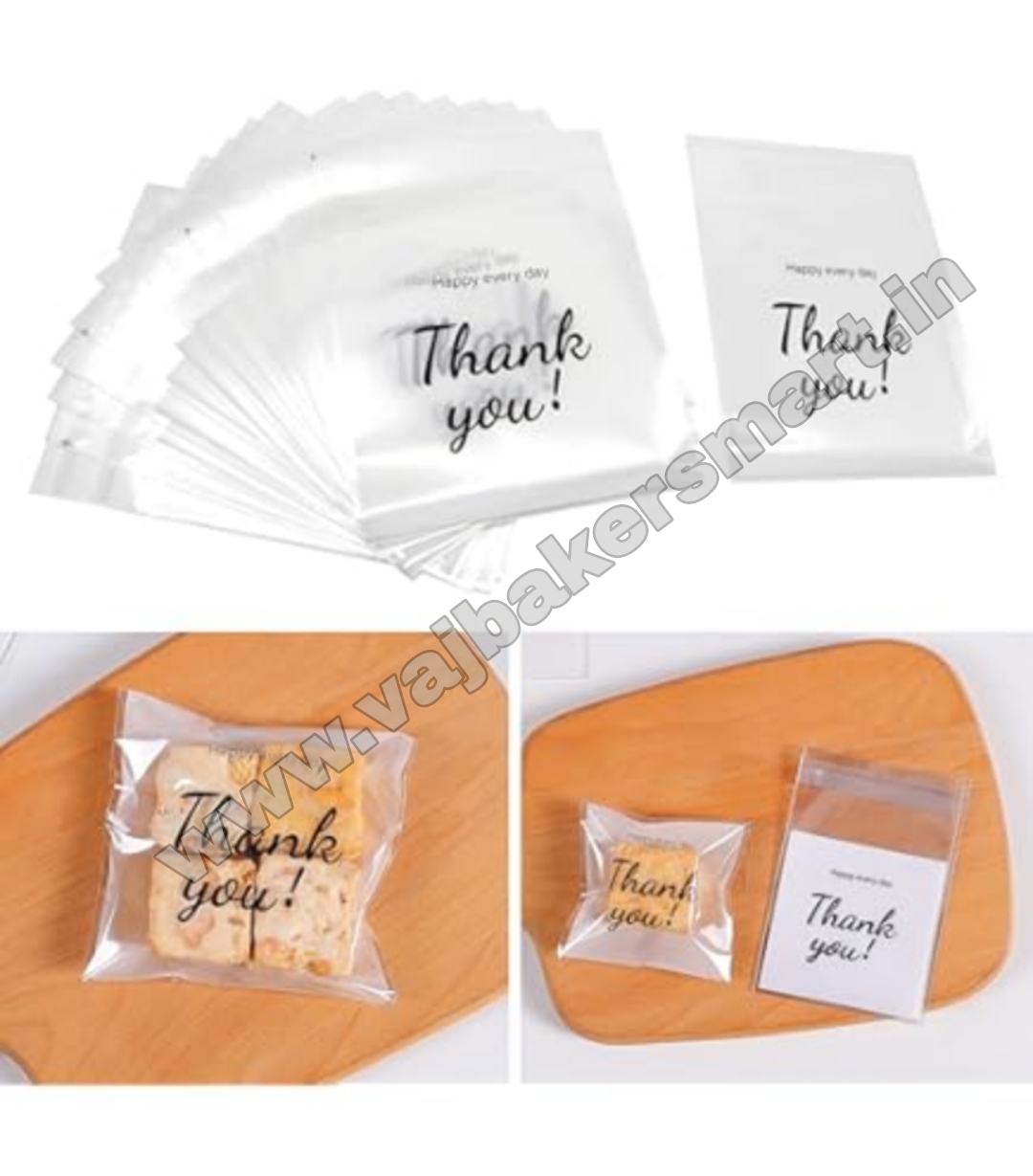 Small Cookie Pouch Self-Adhesive Packaging Bags 7x7cms (Pack of 100) D1