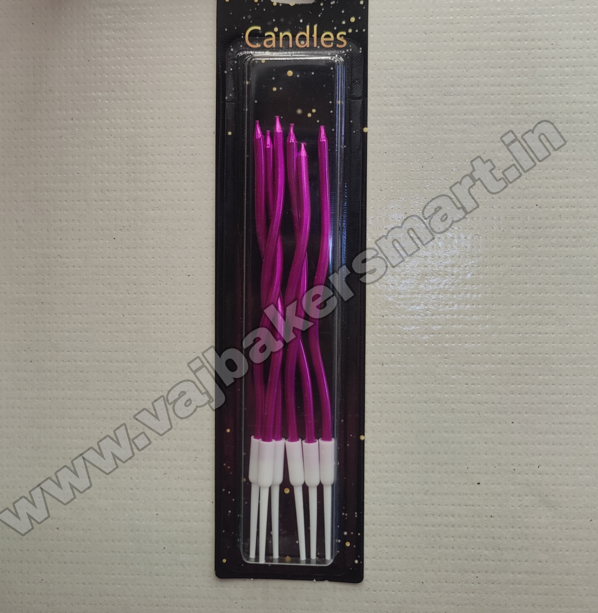 Hot Pink Zigzag Candles