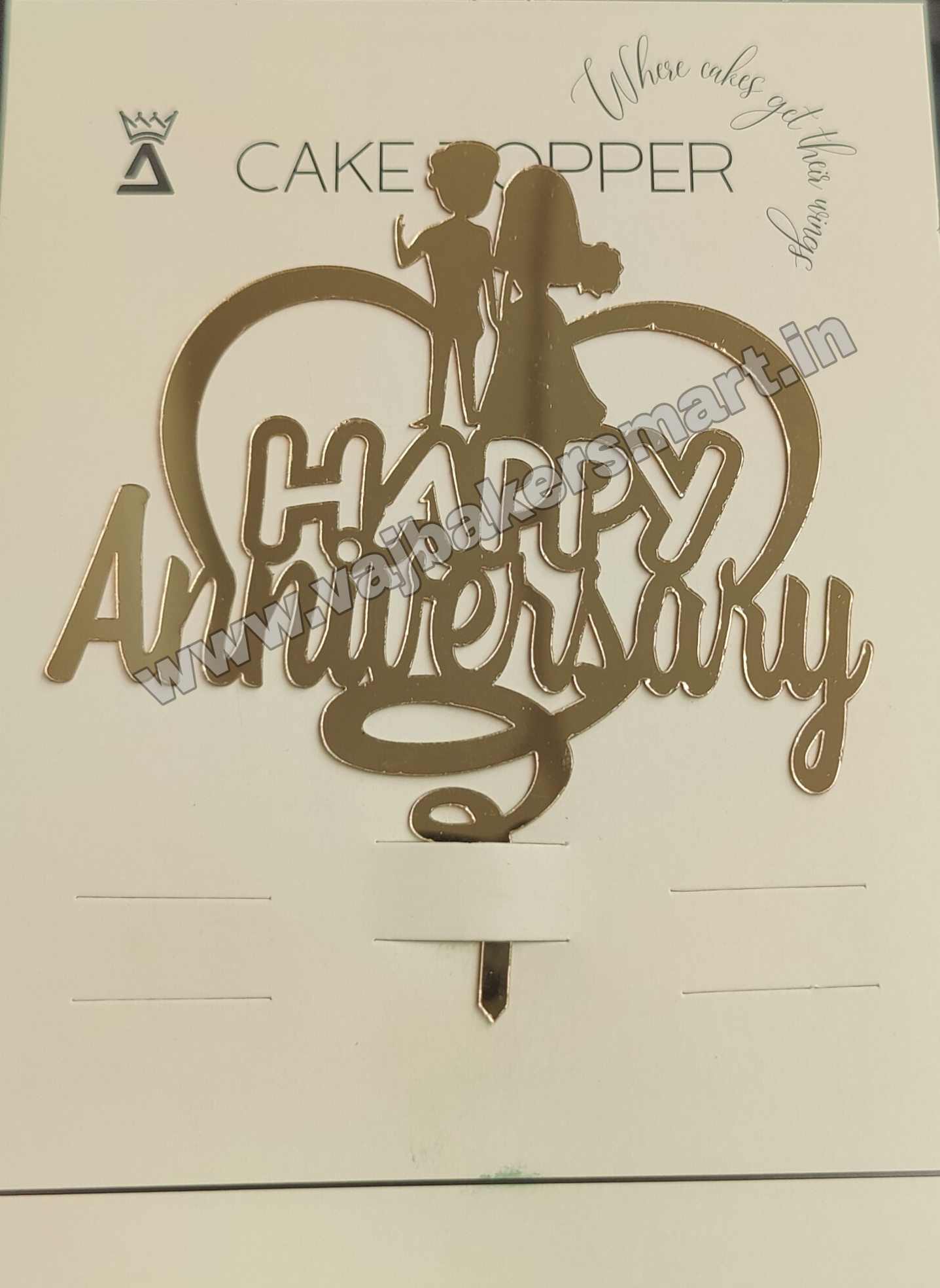 HA12 Acrylic Happy Anniversary Topper