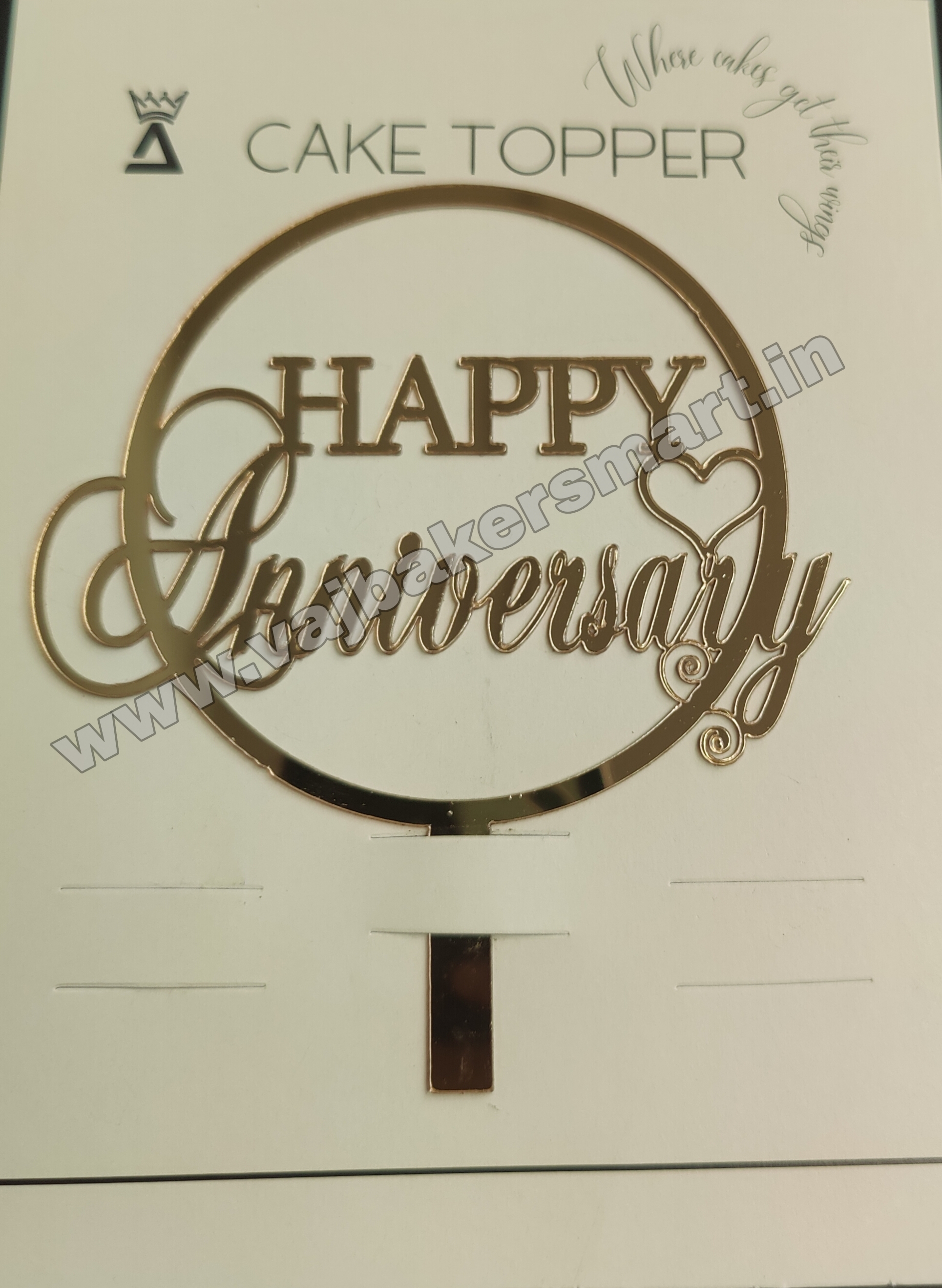 HA16 Acrylic Happy Anniversary Topper