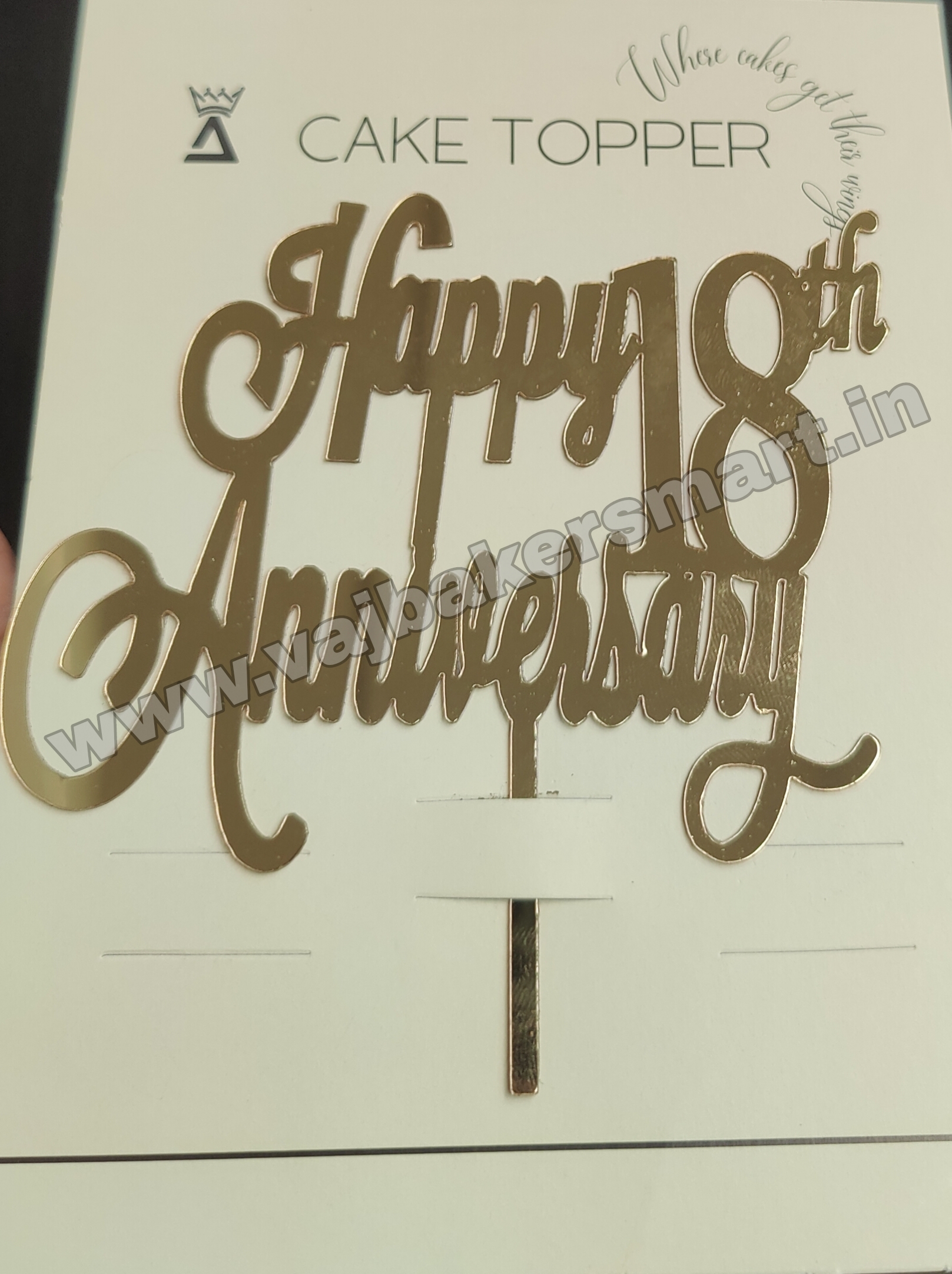 HA18 Acrylic Happy Anniversary Topper