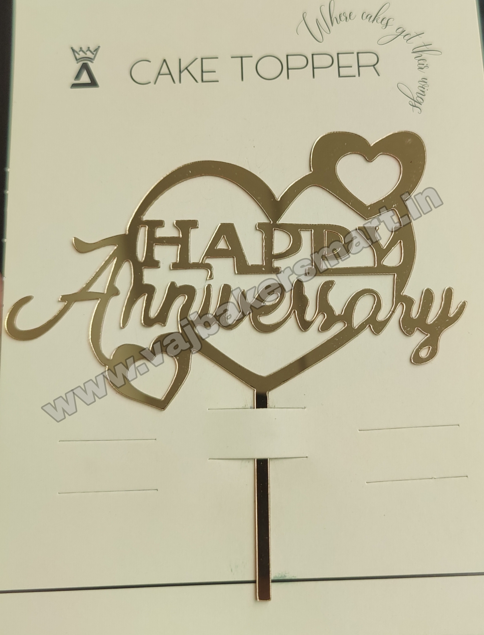 HA8 Acrylic Happy Anniversary Topper