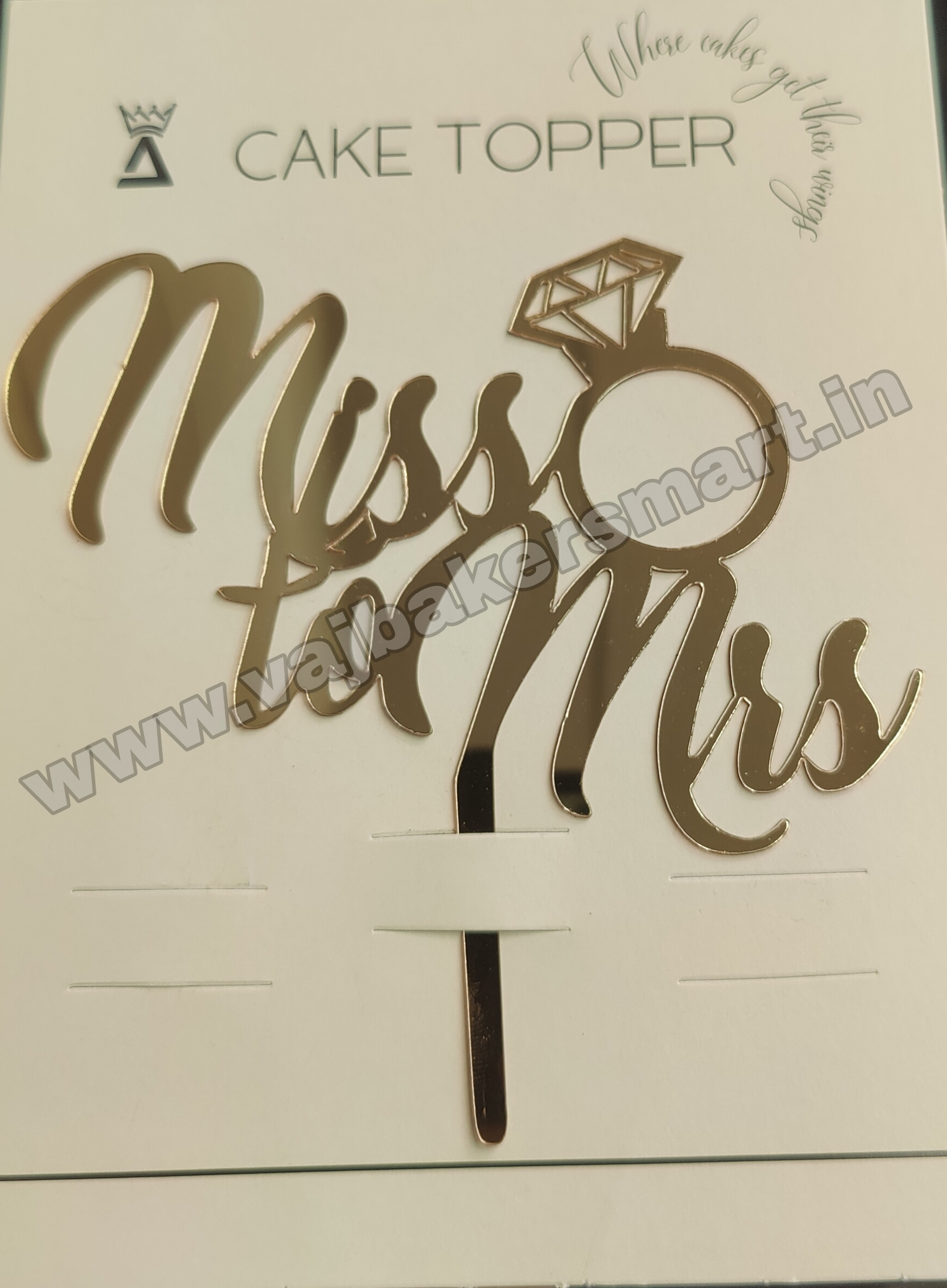 B2B5 Acrylic Miss to Mrs Cake Topper