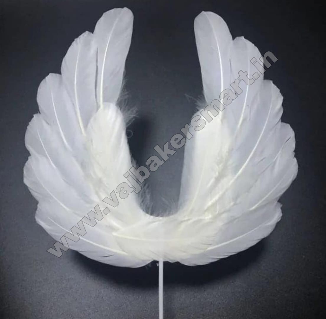 Angel Feather White Cake Topper 1Pc