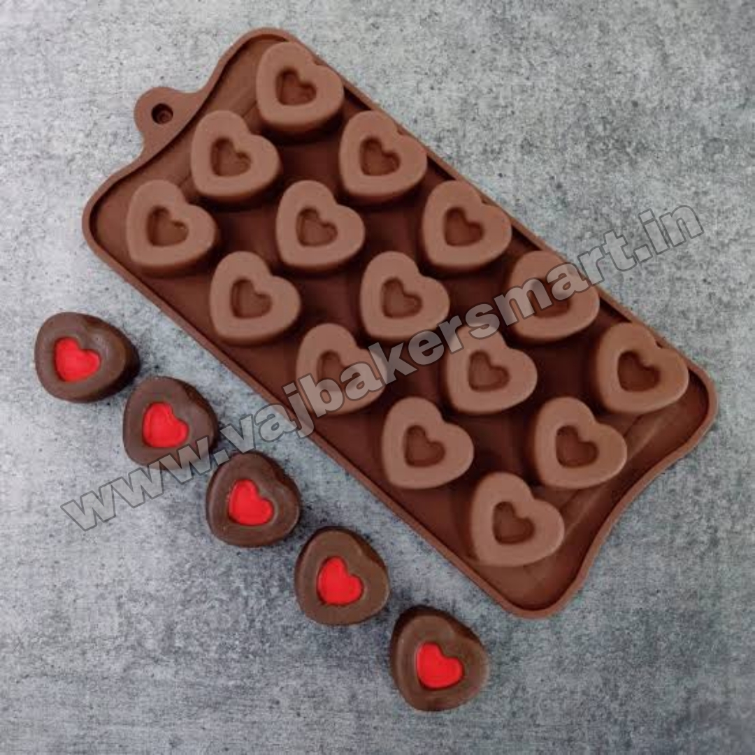 15 Cavity Heart Silicon Chocolate Mould
