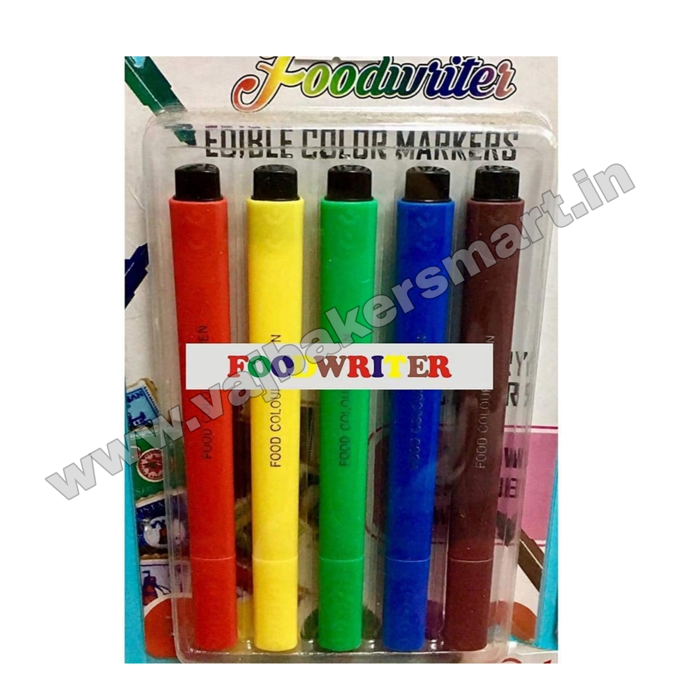 5in1 Edible Marker Pen (Red, Green, Blue, Yellow & Brown)