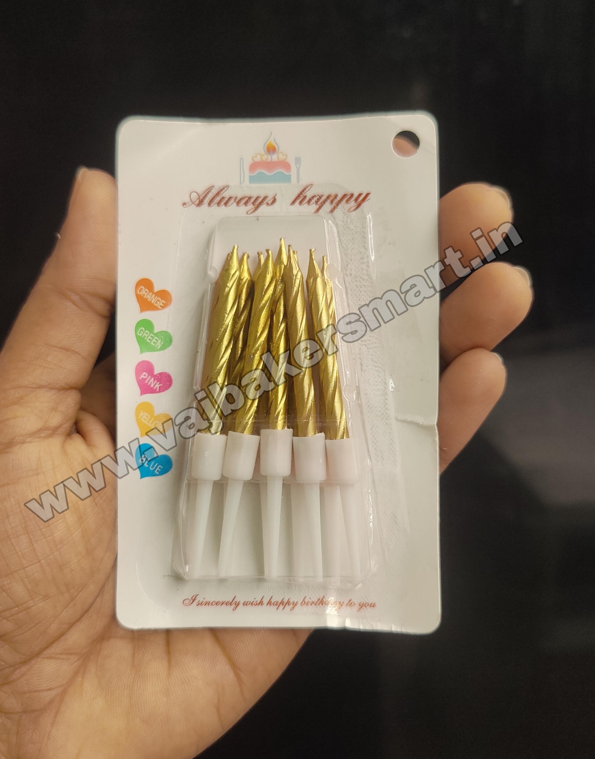 Mini Gold Twisted Candle (Pack of 10)