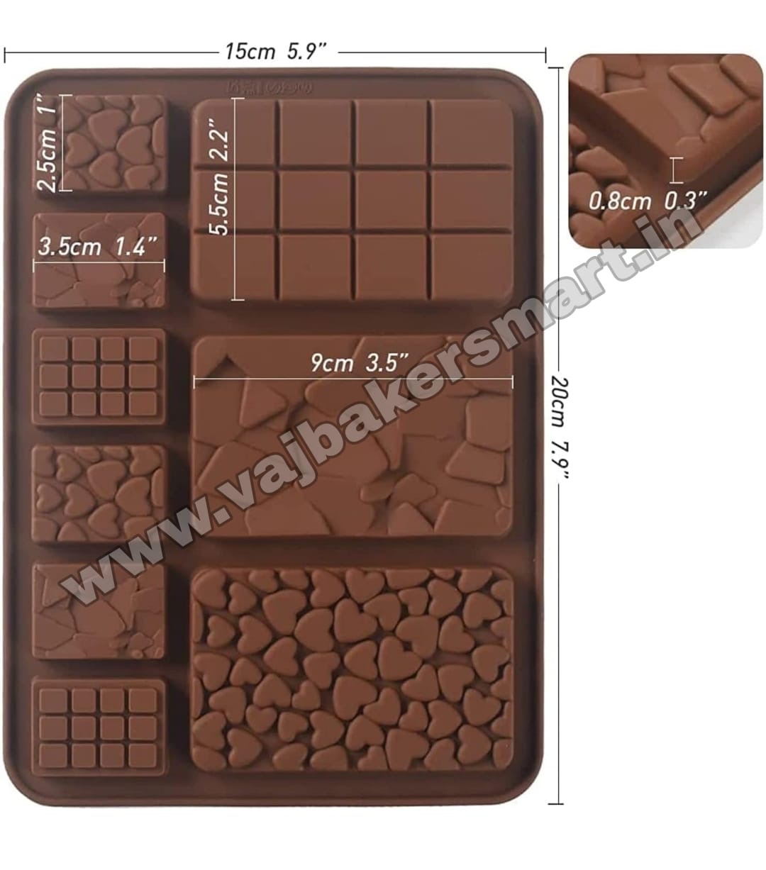 9 cavity chocolate mould