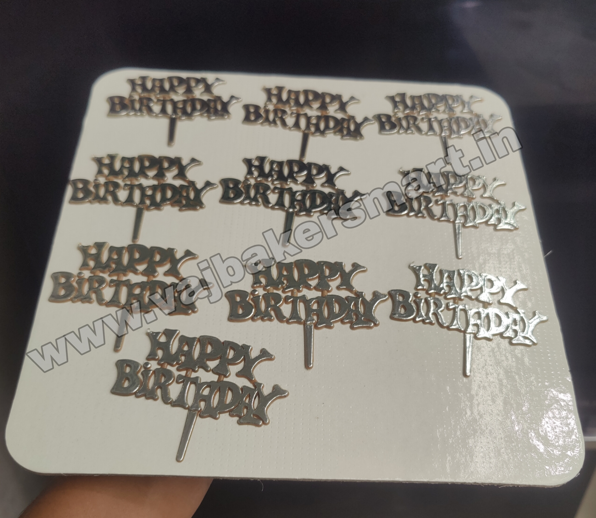 3" HBD Plastic Silver Tag (Pack of 10)