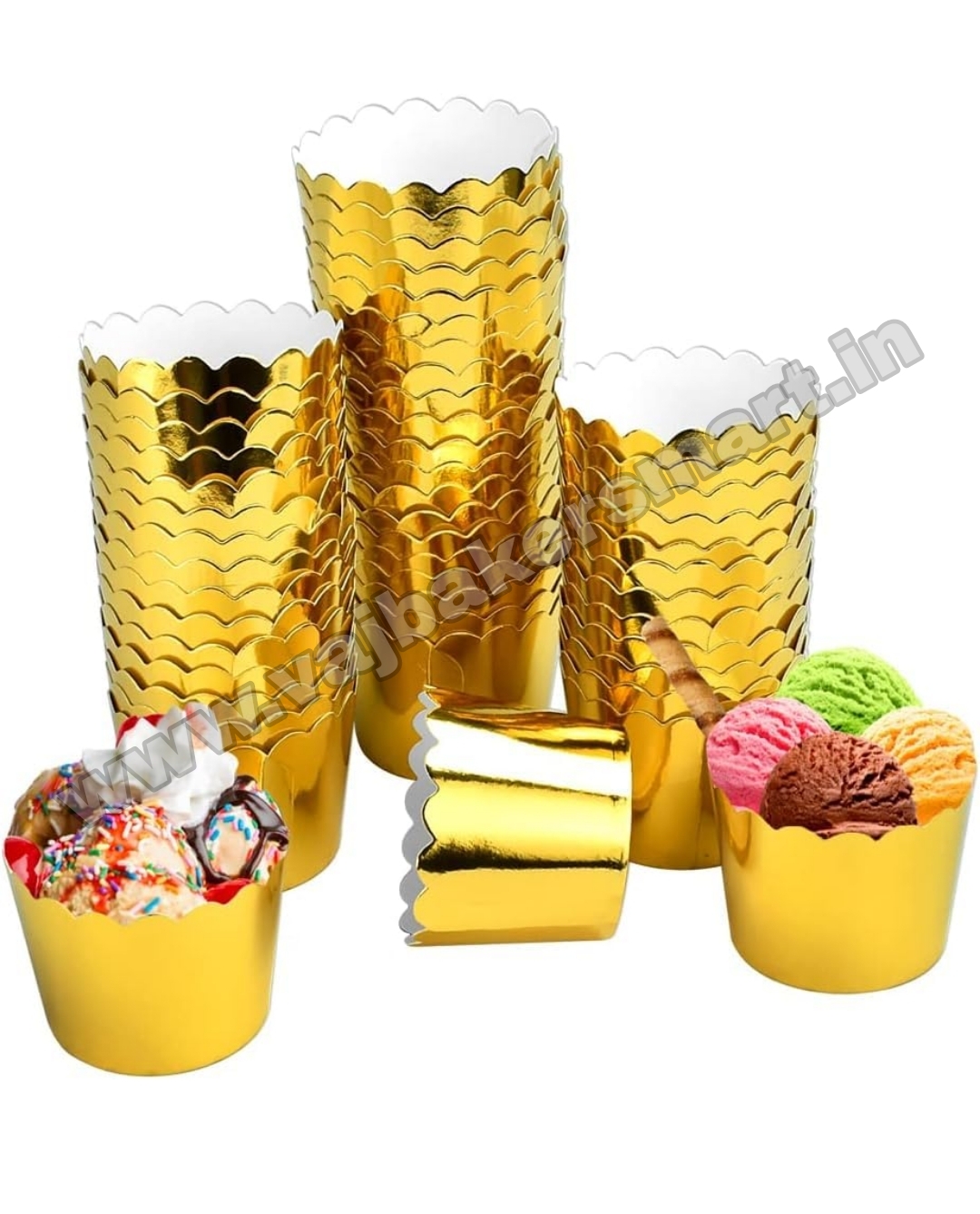 Gold Paper Cupcake Liner Big (Pack of 6)