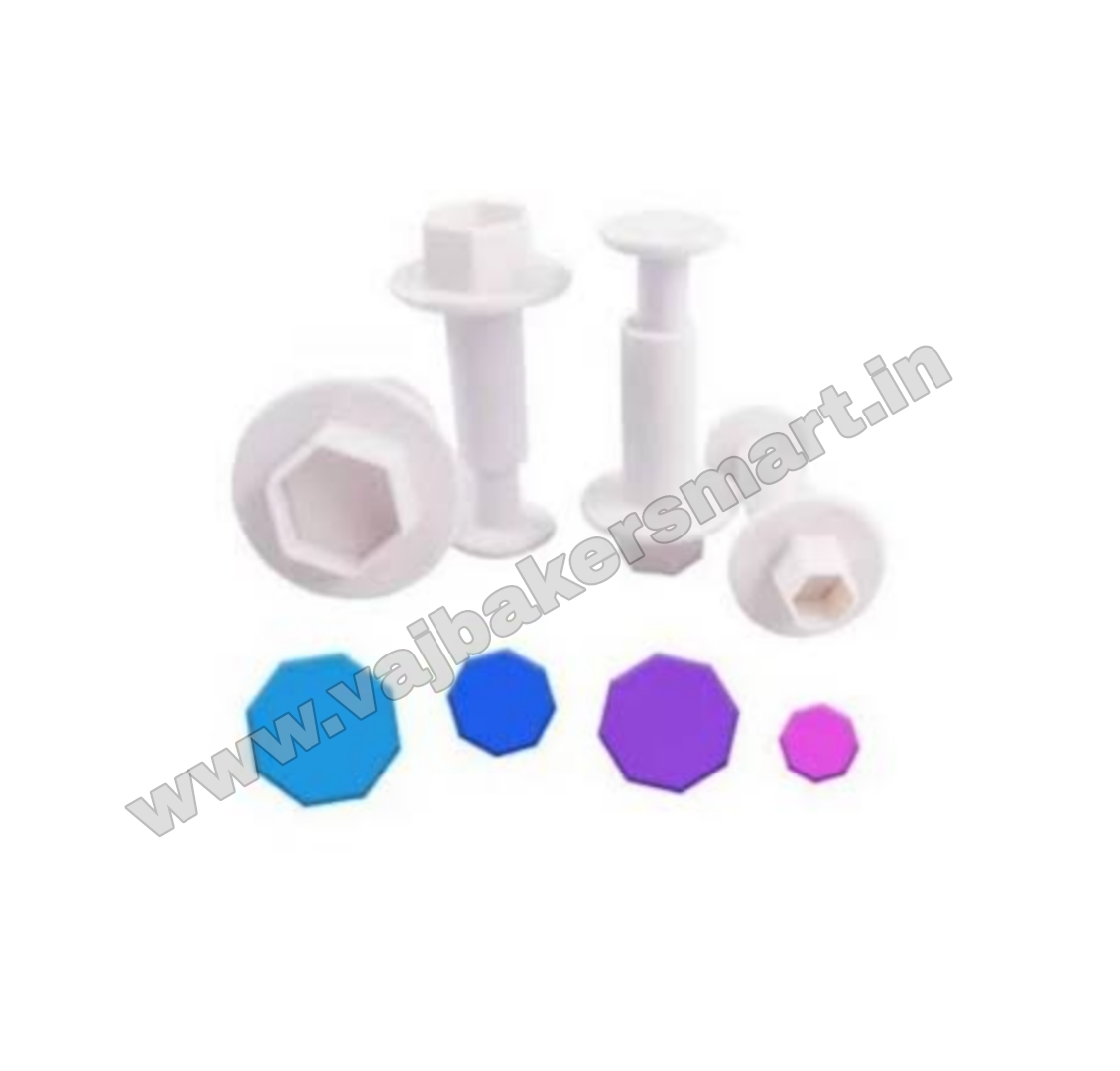 Hexagon Shape Plunger Cutter (Pack of 4)