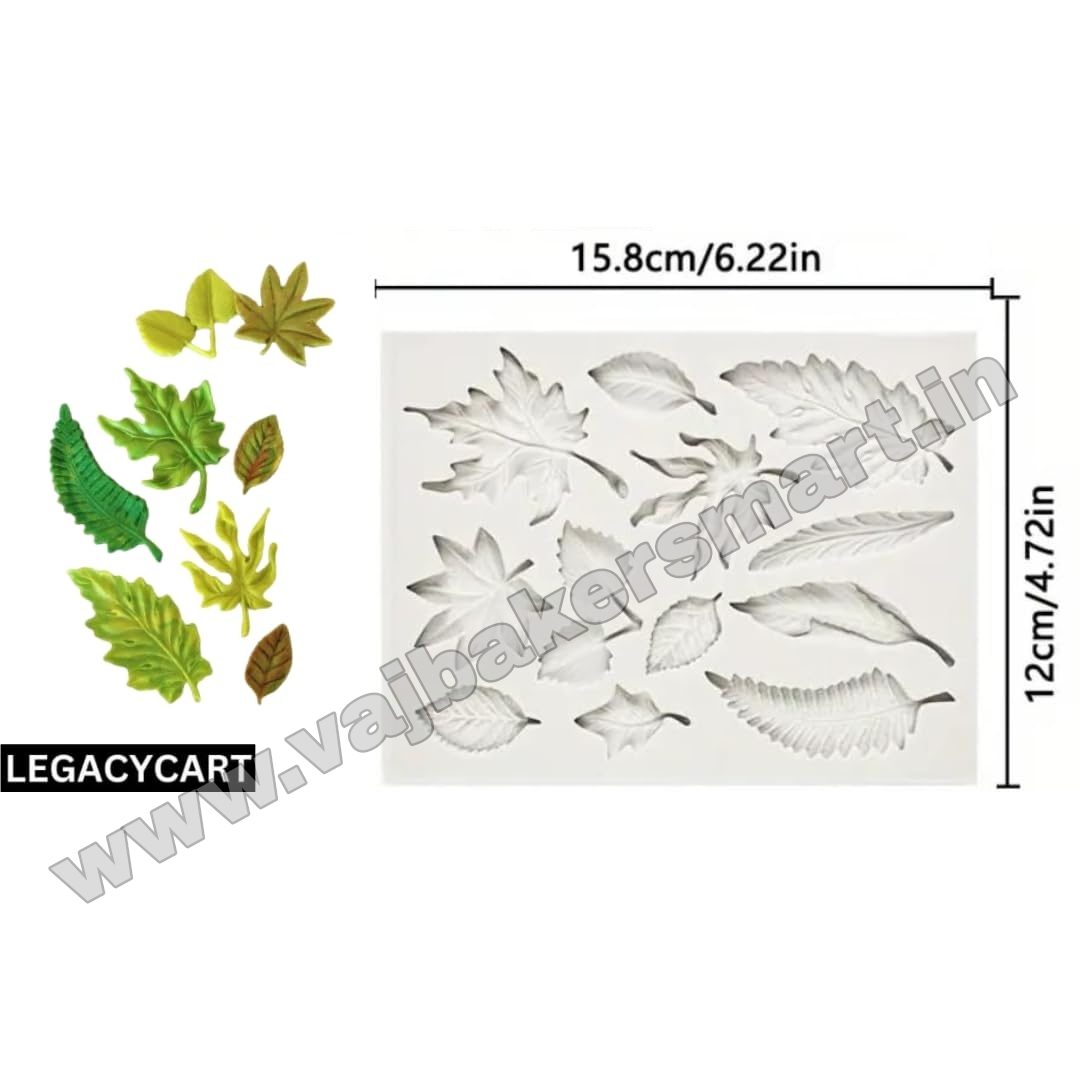 Fondant Leaf Silicon Mould 12in1