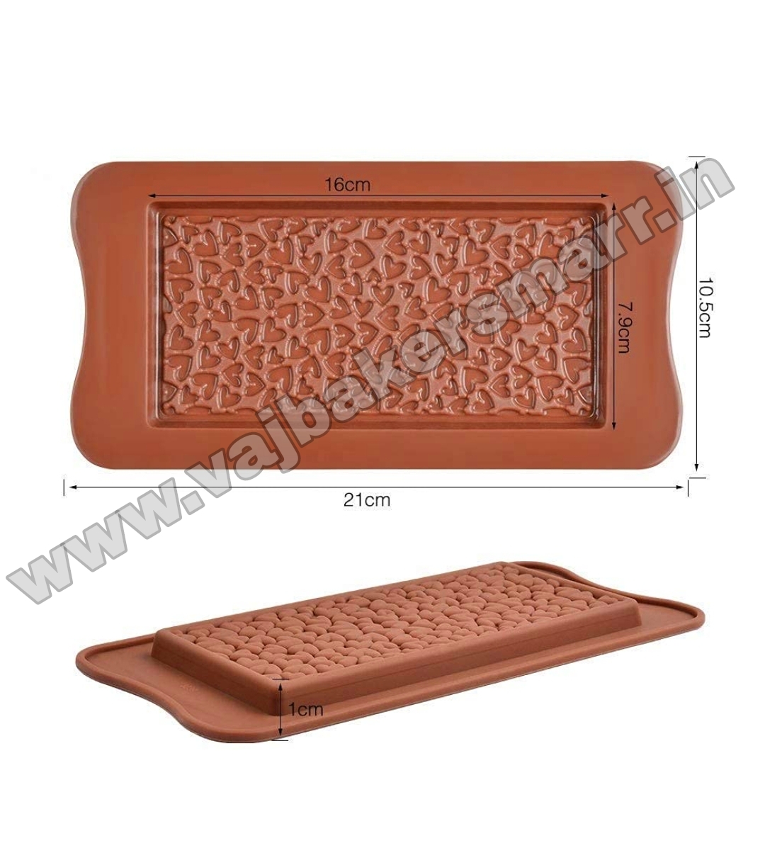 1 Cavity Valentine Heart Chocolate Bar Mould