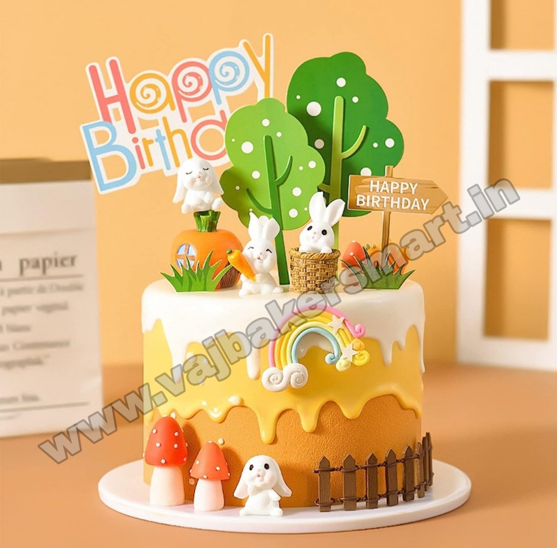 Rabbit Miniature Cake Topper Set (Pack of 7)