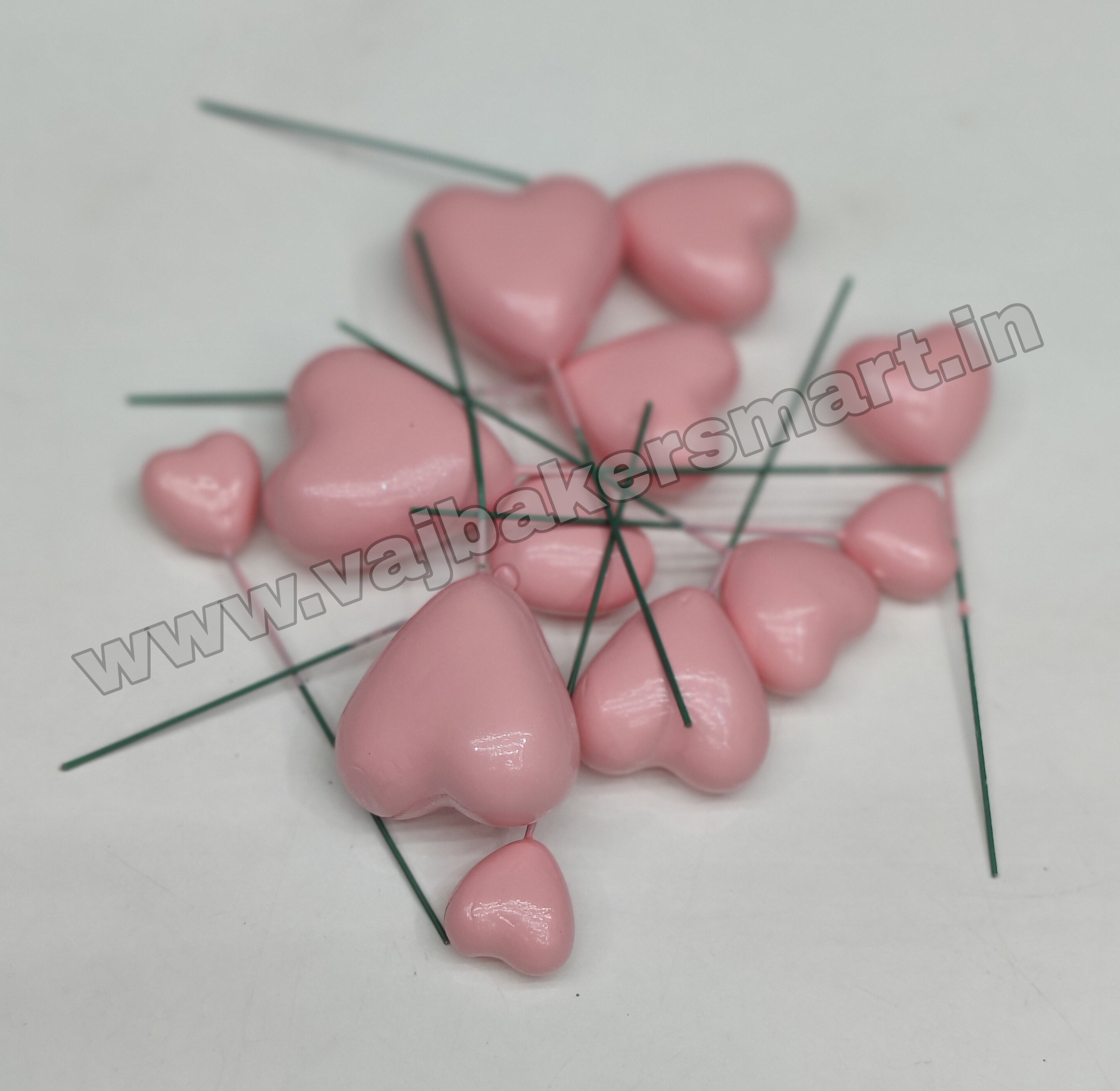 Pink Heart Faux Balls 12Pcs