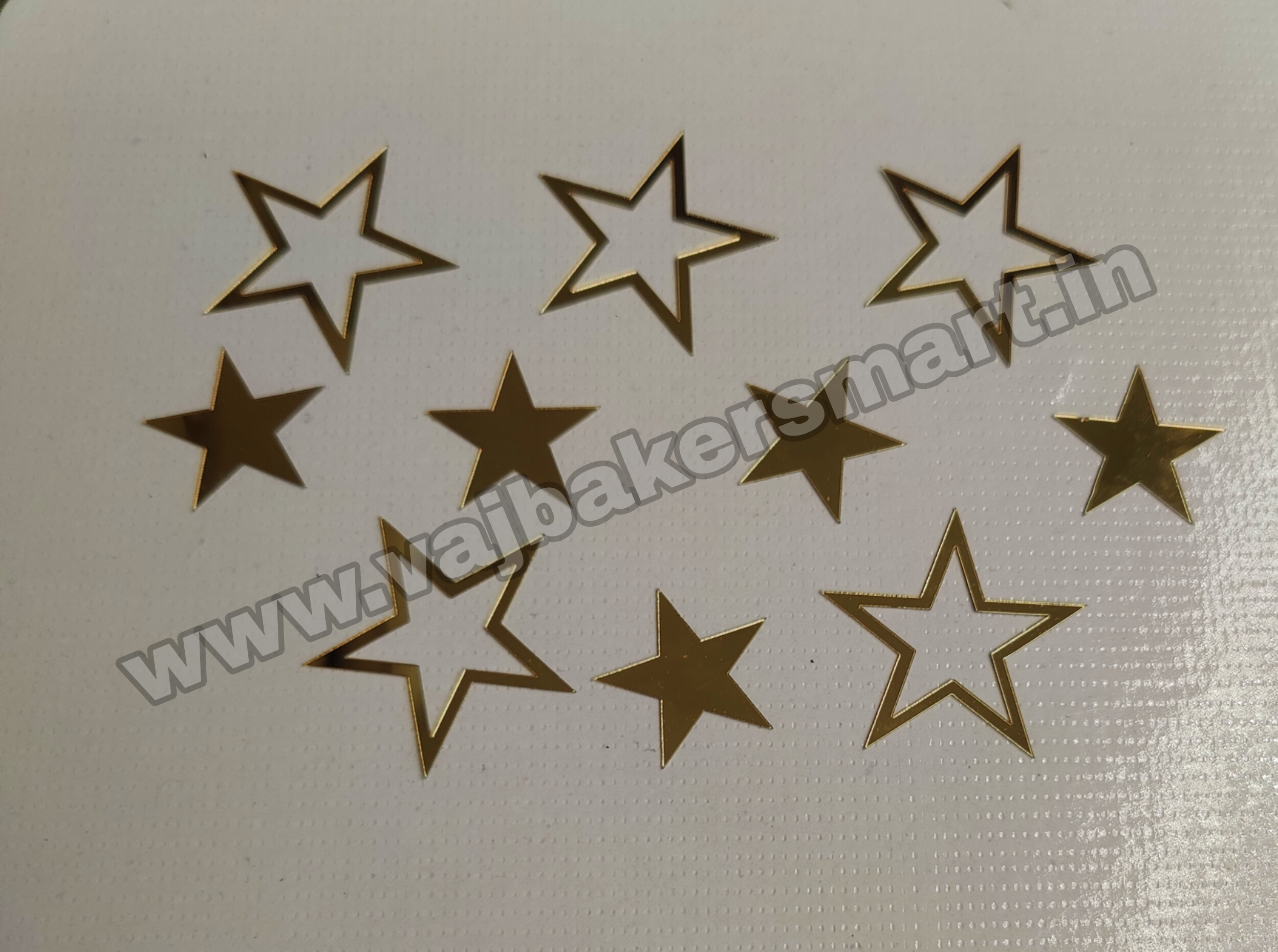 Acrylic Star Cutout Gold (Pack of 10)