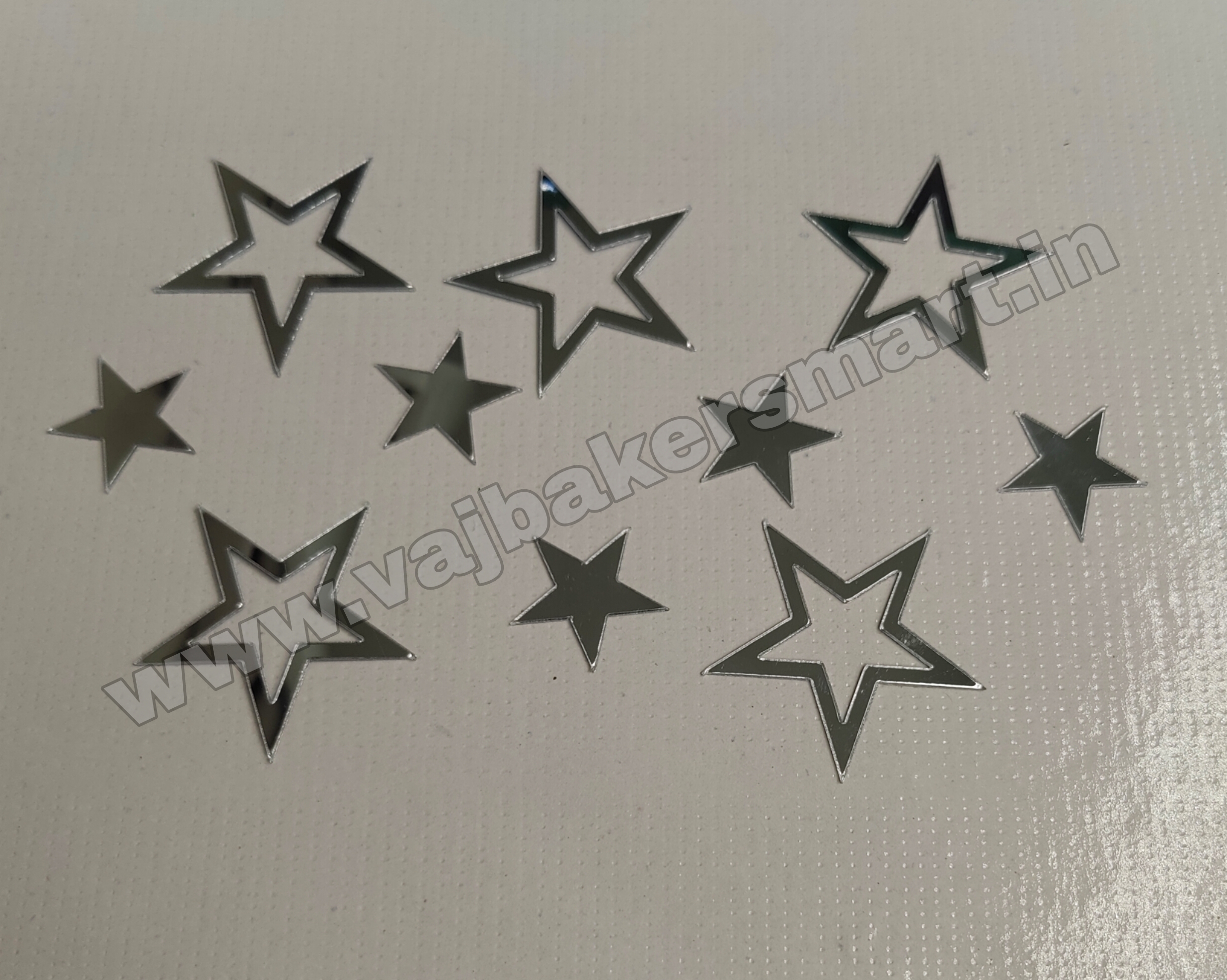 Acrylic Star Cutout Silver (Pack of 10)