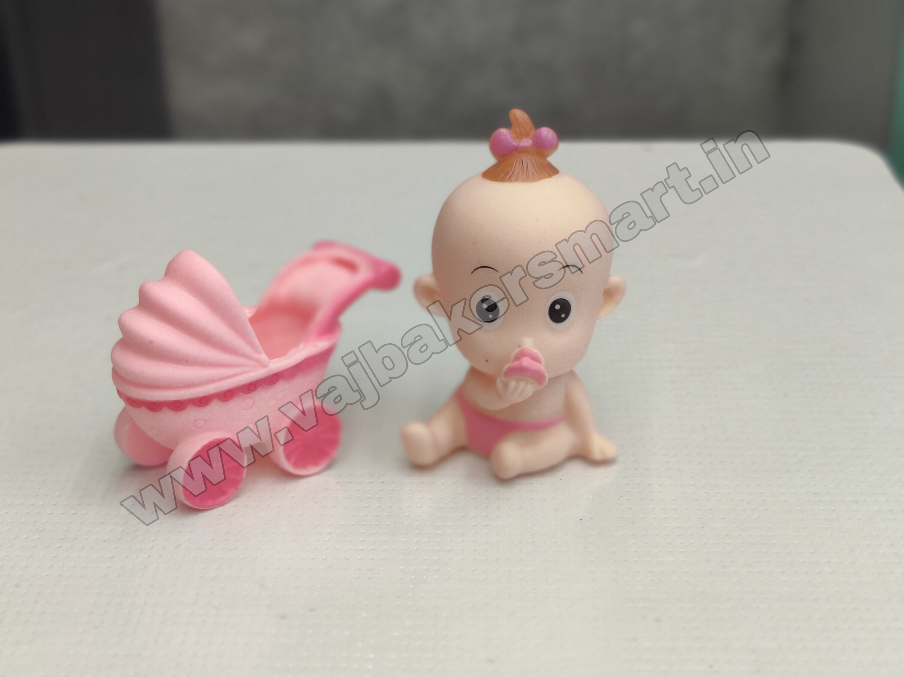 Baby Girl with Cradle Toy (Pink)
