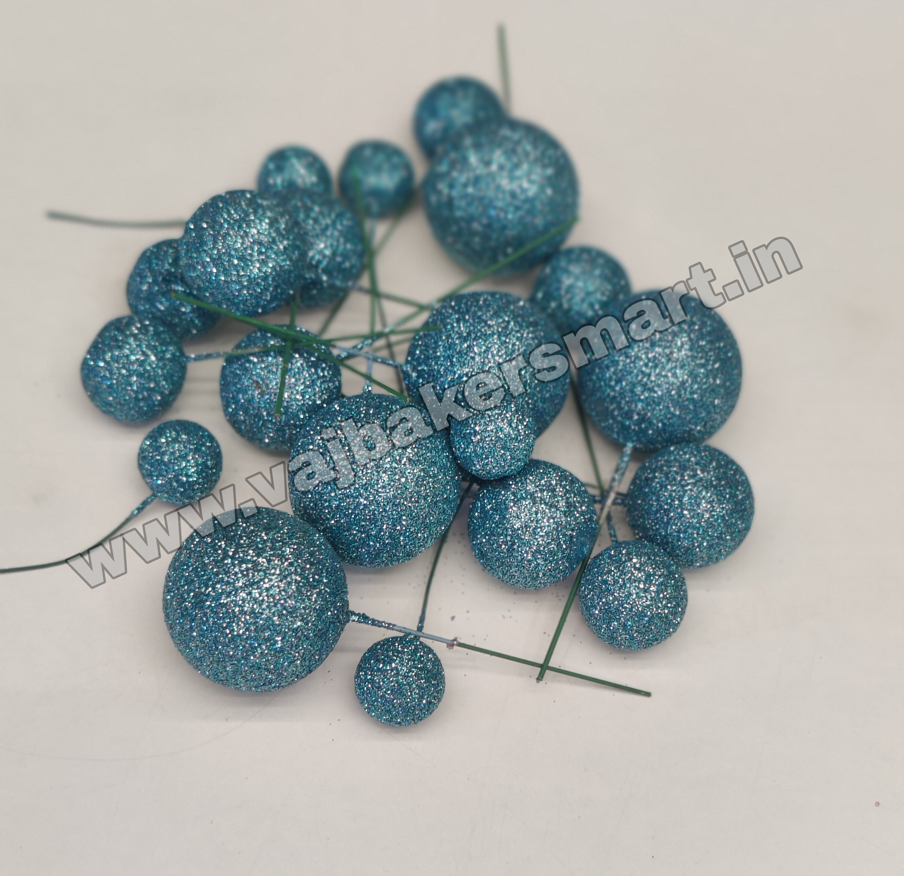 Sky Blue Glitter Faux Ball