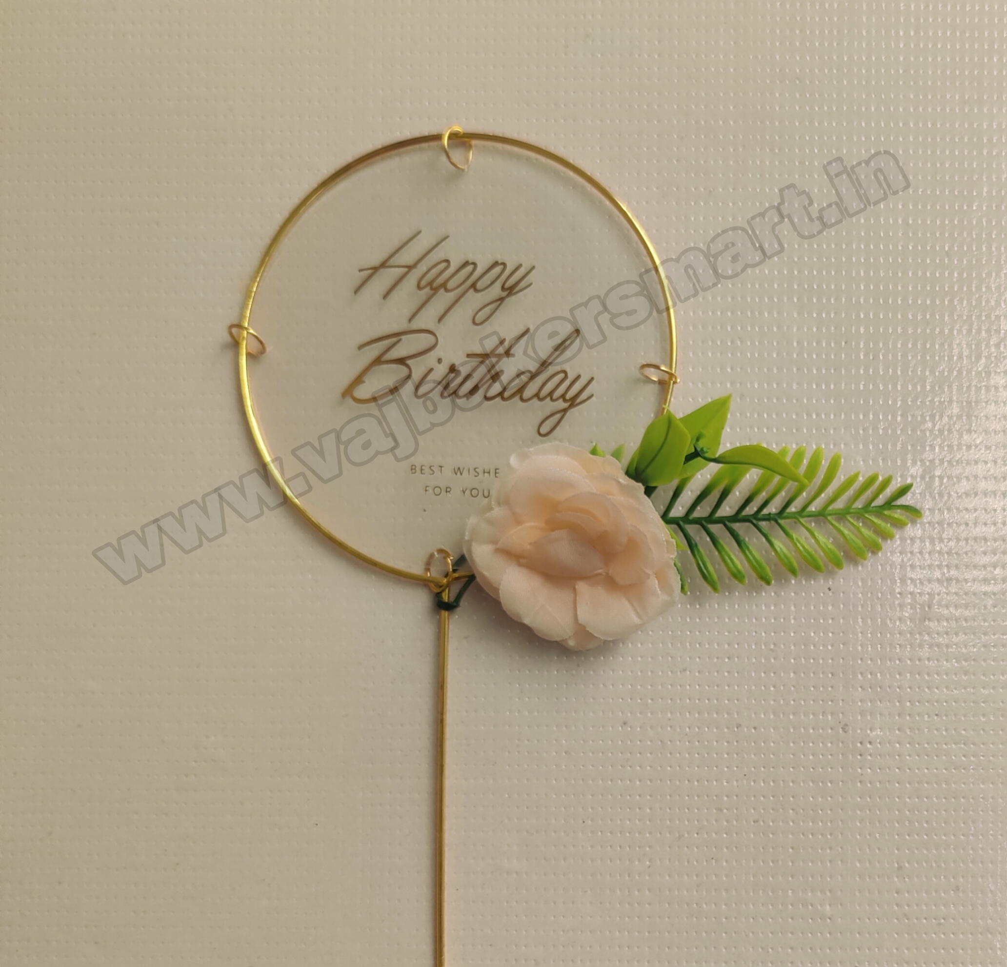 Imported Round Transparent Topper with Flower