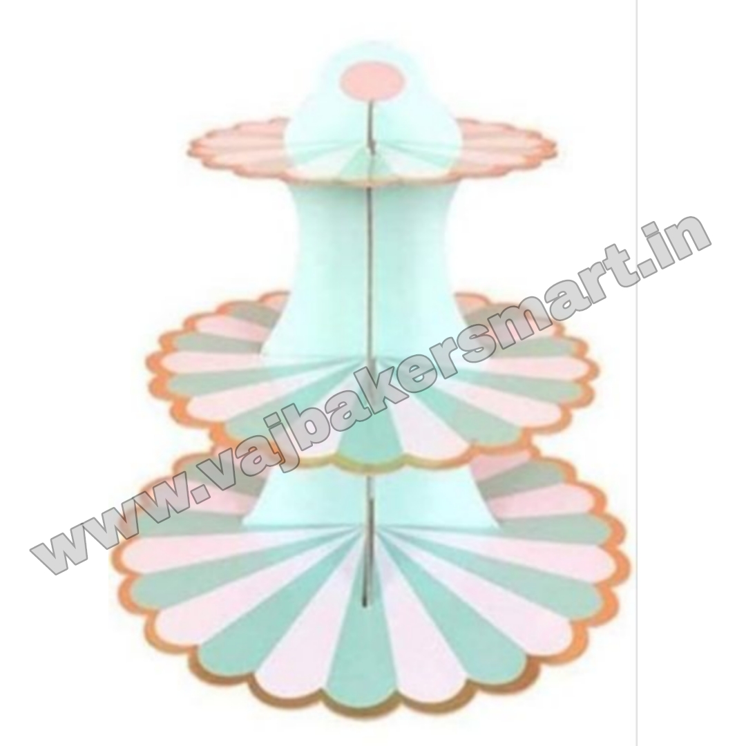 CS9 Paper Cup Cake Stand (Green & White)