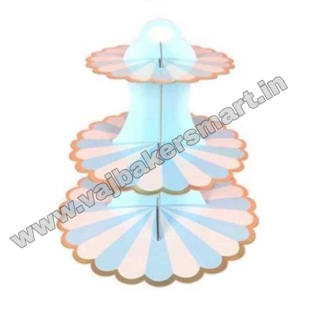 CS6 Paper Cup Cake Stand (Blue and White)