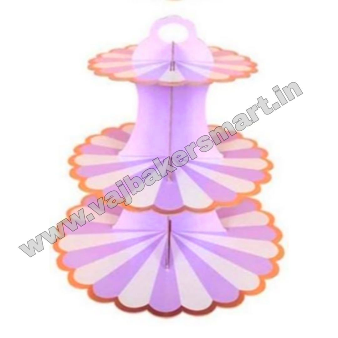 CS8 Paper Cup Cake Stand (Violet & White)