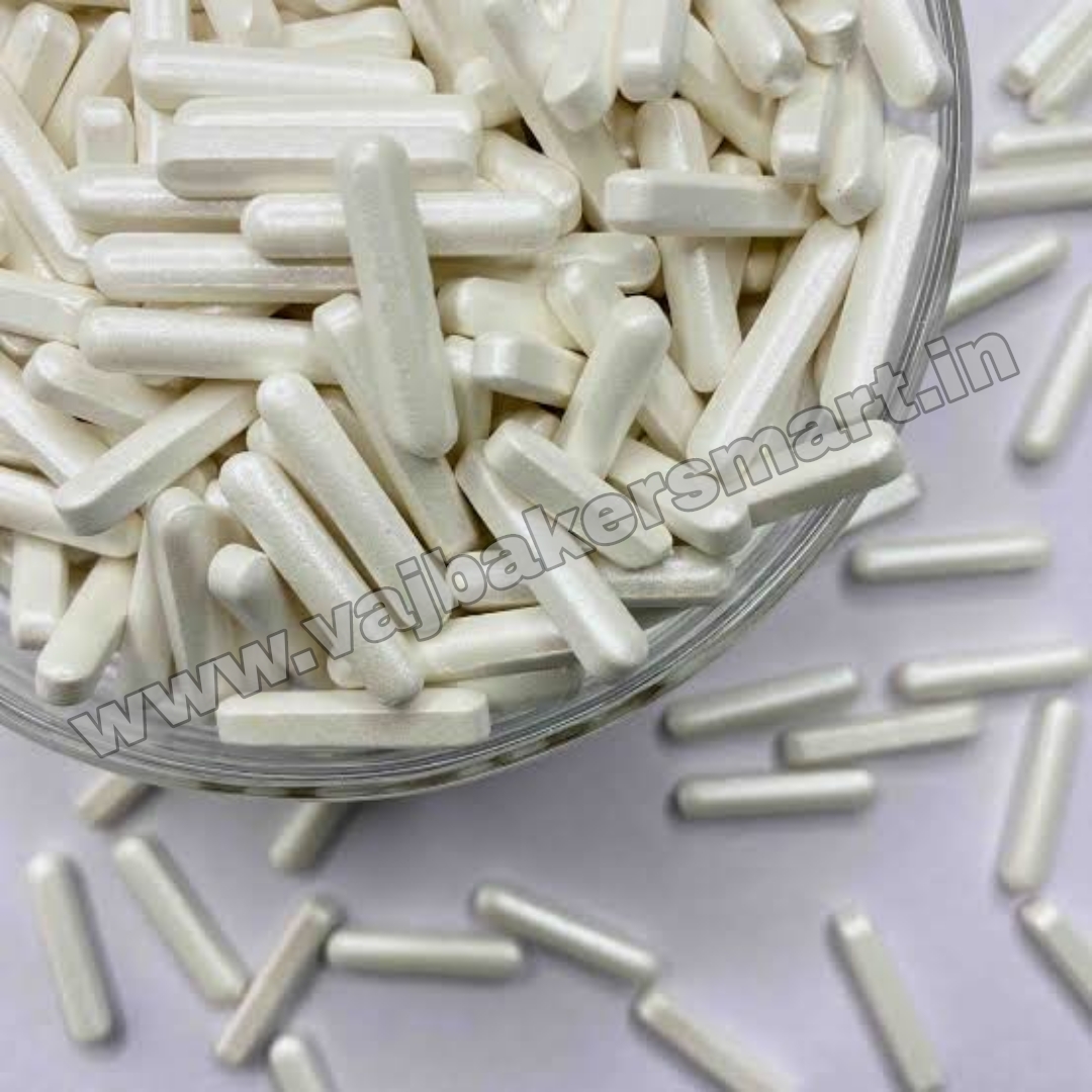 White Shine Rod Sprinkles 50gms