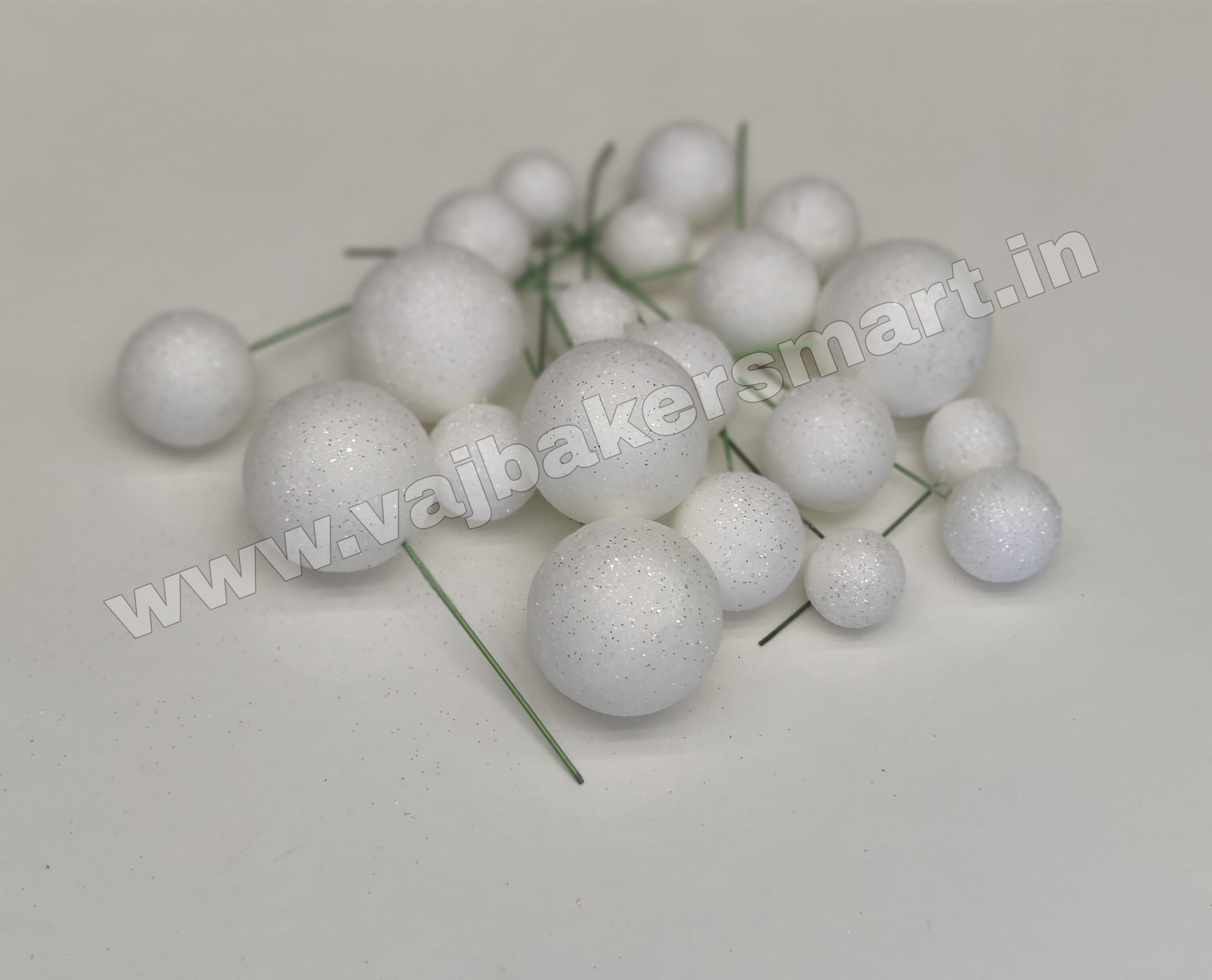 White Glitter Faux Ball