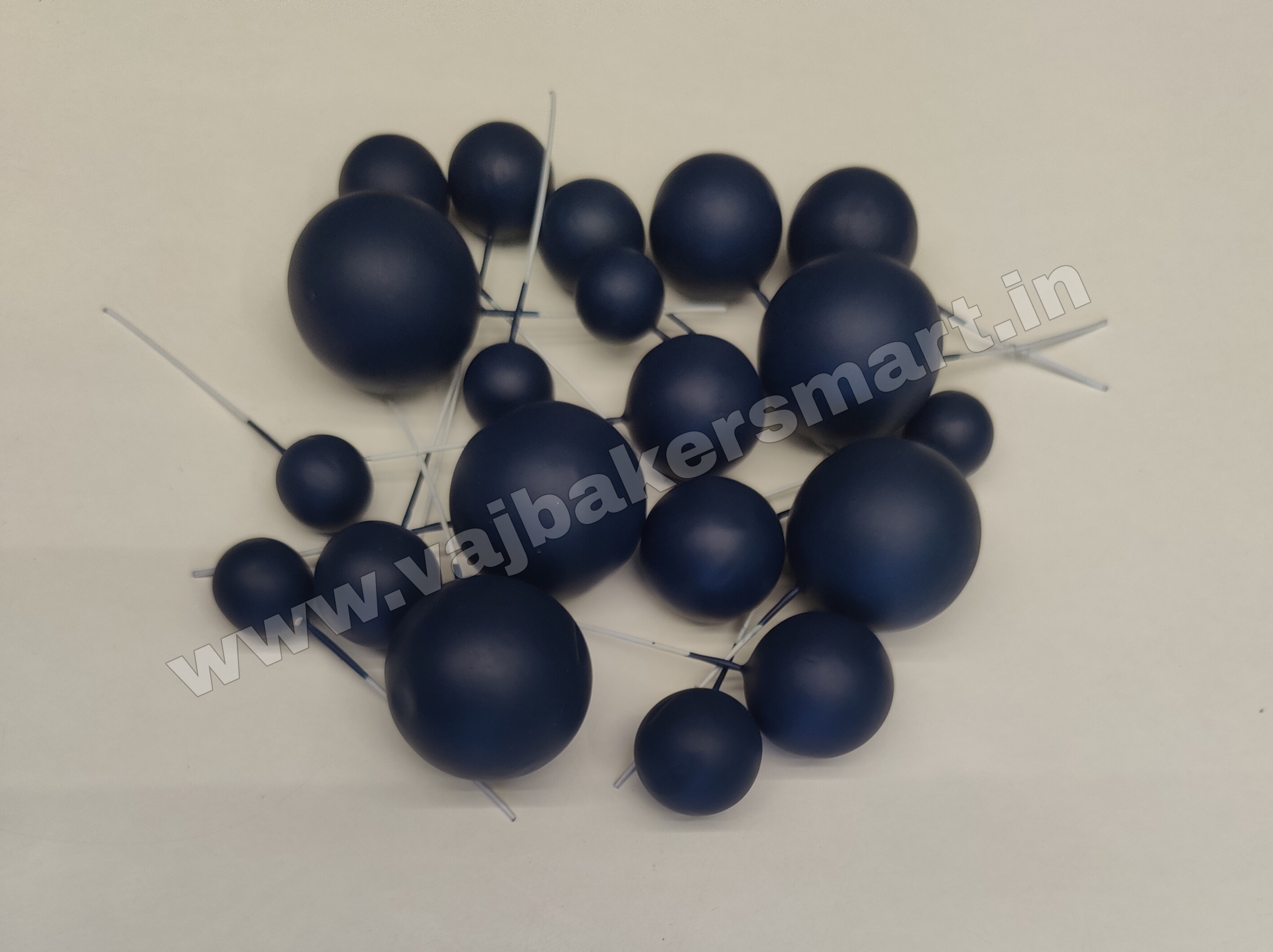 Navy Blue Matte Finish Faux Balls