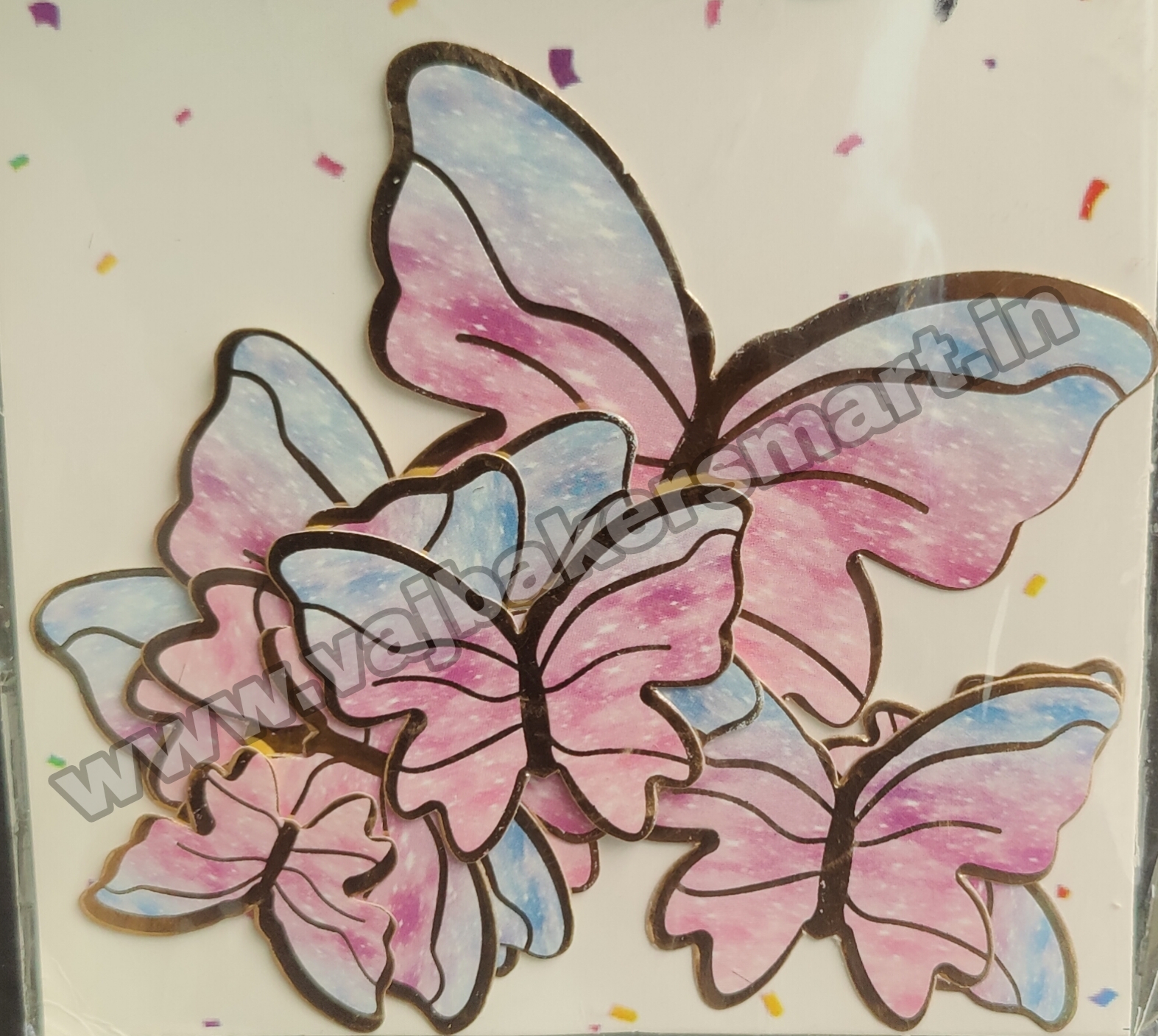 BTGL38 Gold Border Butterfly Toppers
