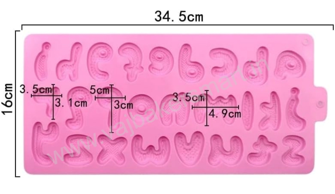 Alphabet Silicon Chocolate Mould (Lower Case)