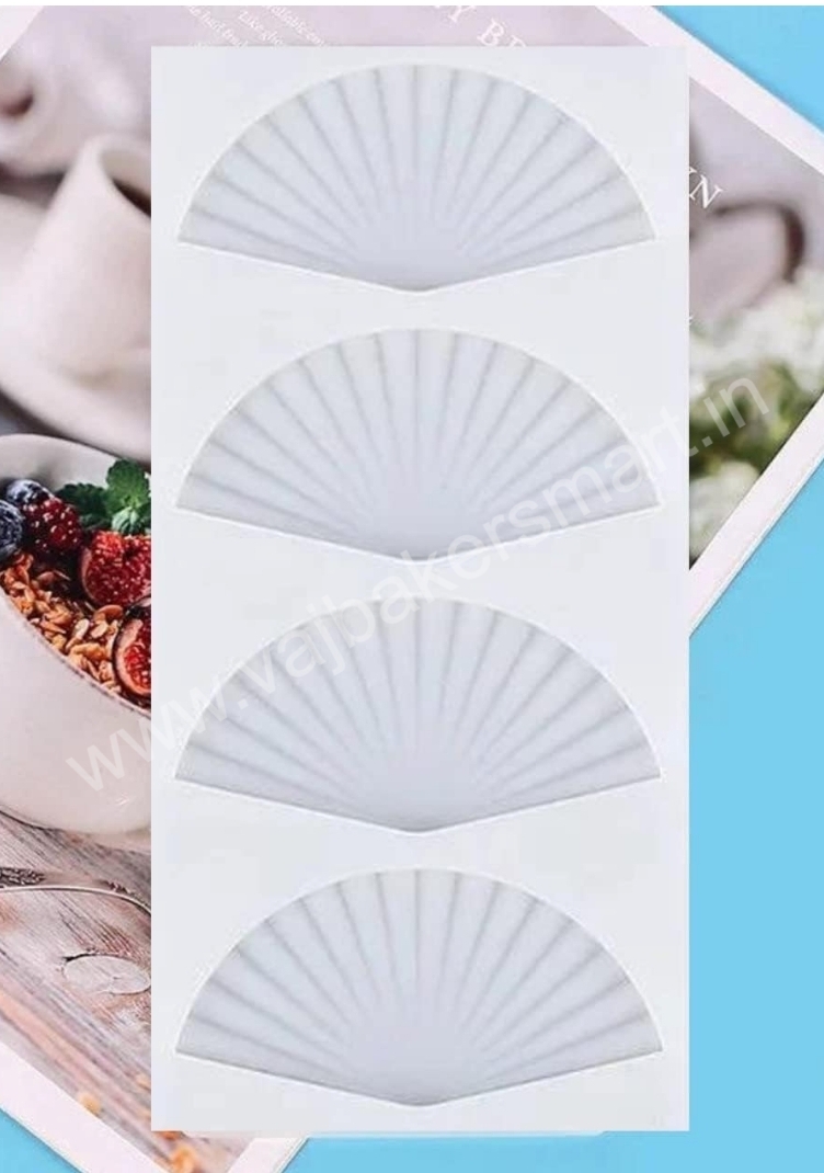 GS2 4 Cavity Ruffled Fan Chocolate Garnishing Sheet