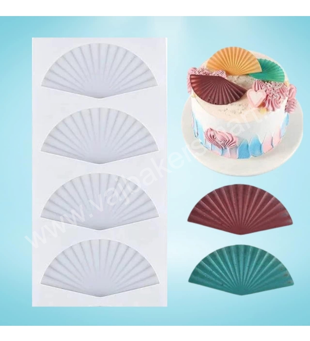 GS2 4 Cavity Ruffled Fan Chocolate Garnishing Sheet