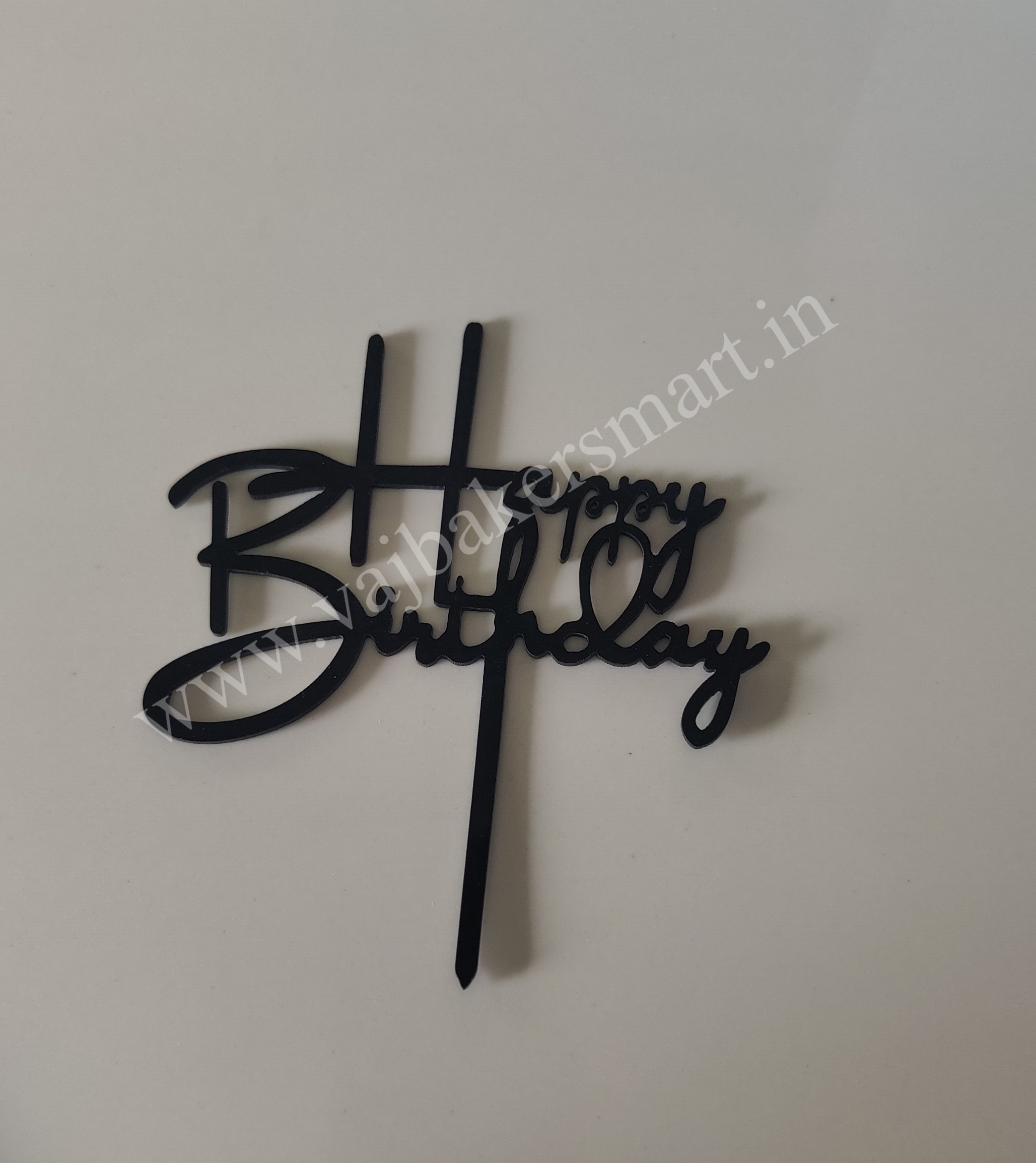 HBB4 Black Happy Birthday Topper