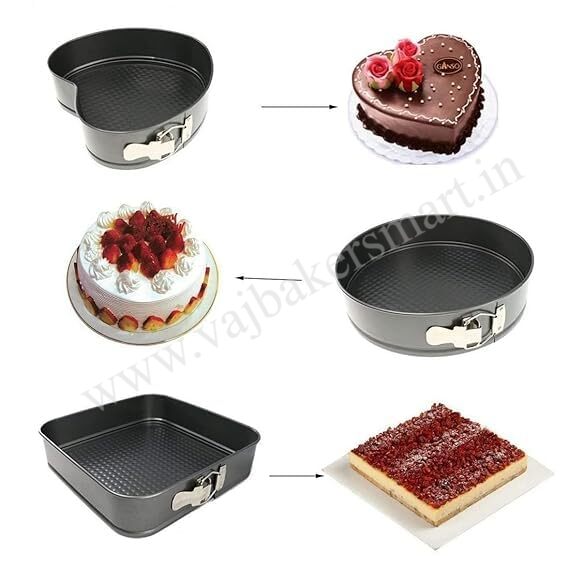 3Pcs 3Shapes Round Spring Form Mould (20cm, 22cm & 24cm)