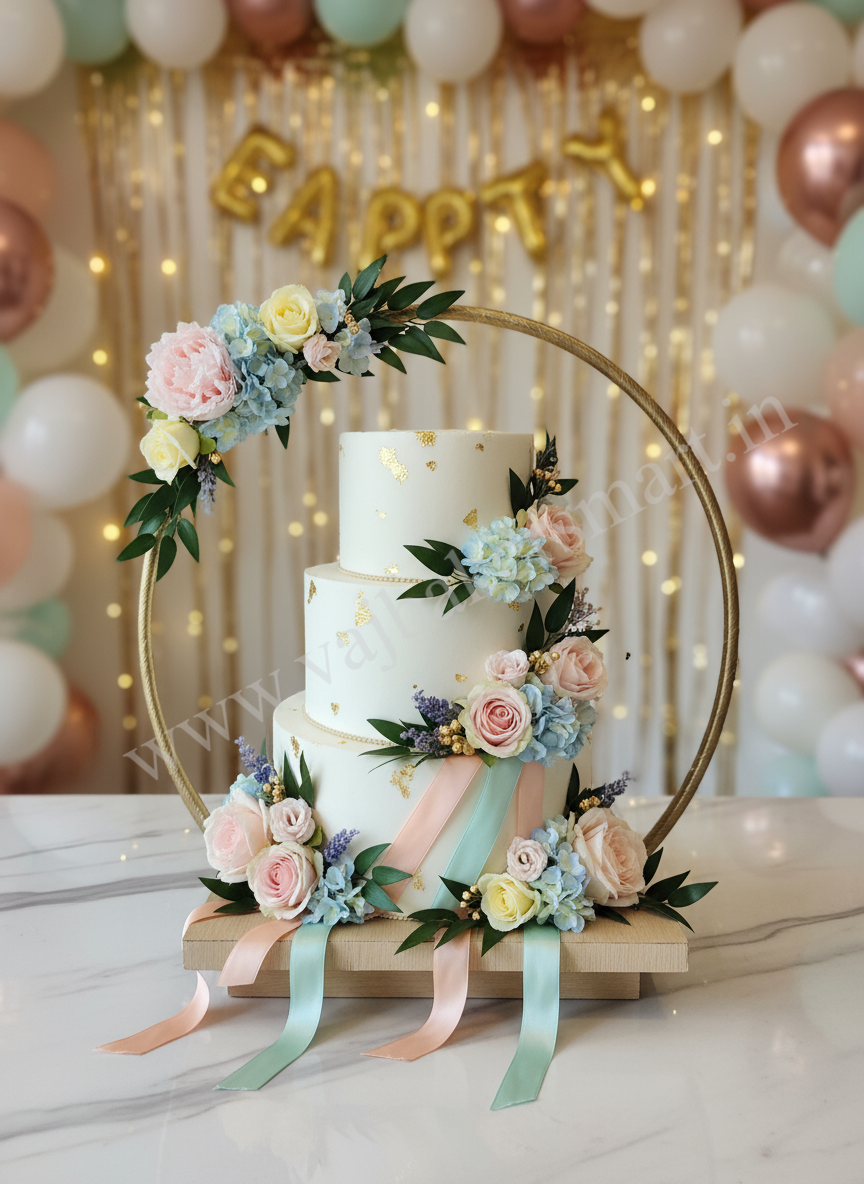 Hoop Cake Stand / Ring Cake Stand H:16" Base:12"