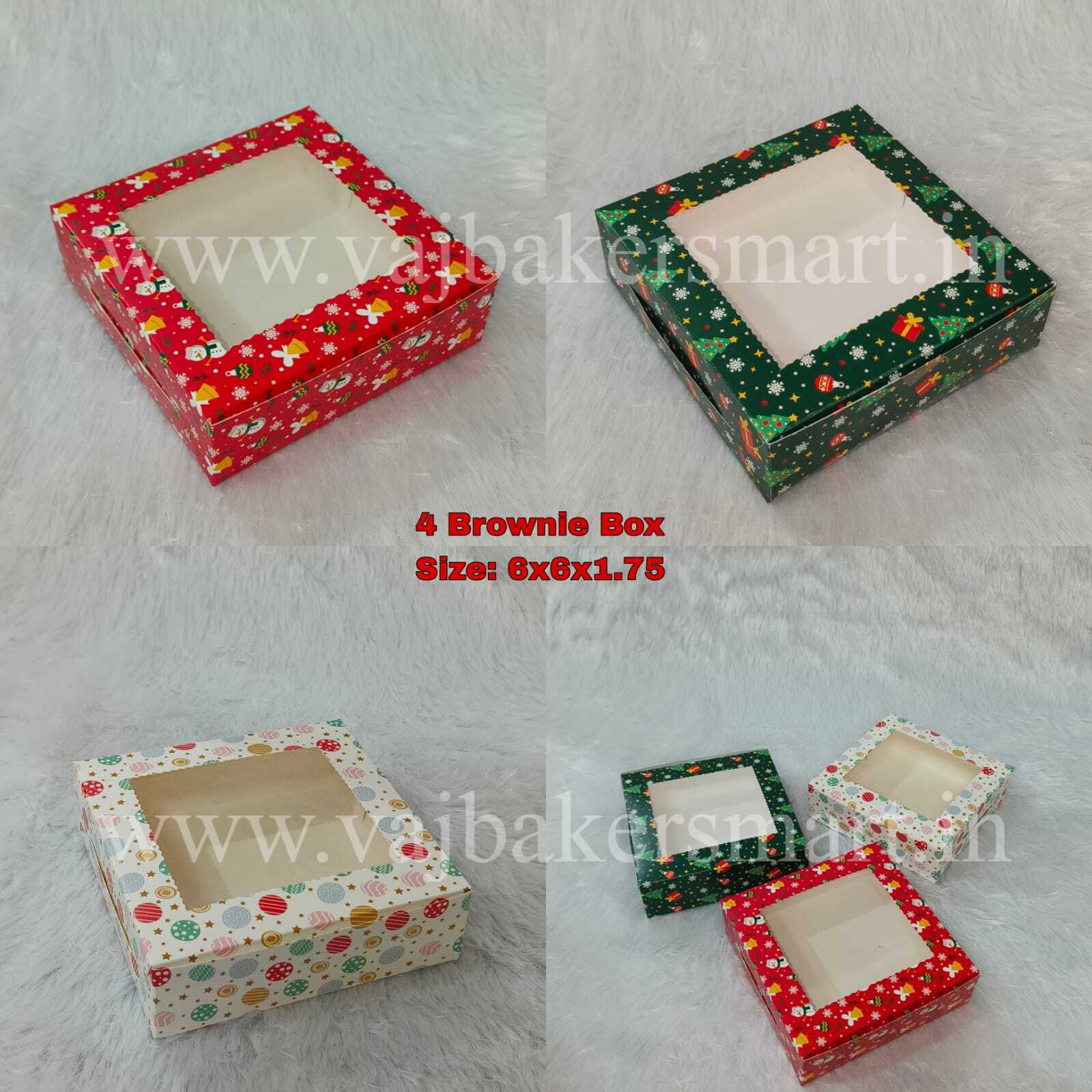 4Pc Brownie Box - Xmas Special (Pack of 5) Random Colour