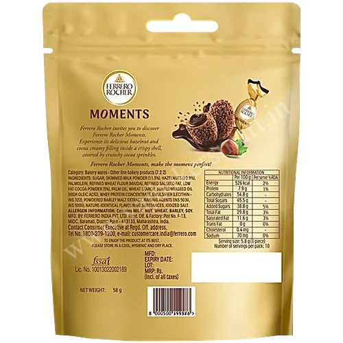 Ferrero Rocher Moments 10 Pcs pralines Chocolate 58gms