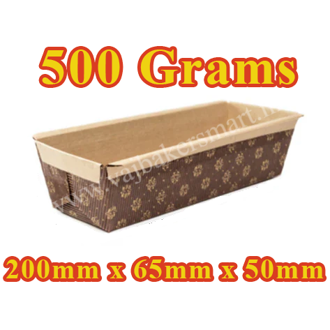 500g Bake and Serve Rectangle Loaf Paper Baking Mould  (Pack of 5)