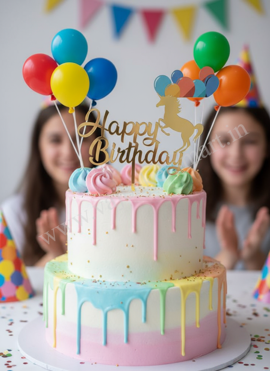 HB18 Acrylic Happy Birthday Topper