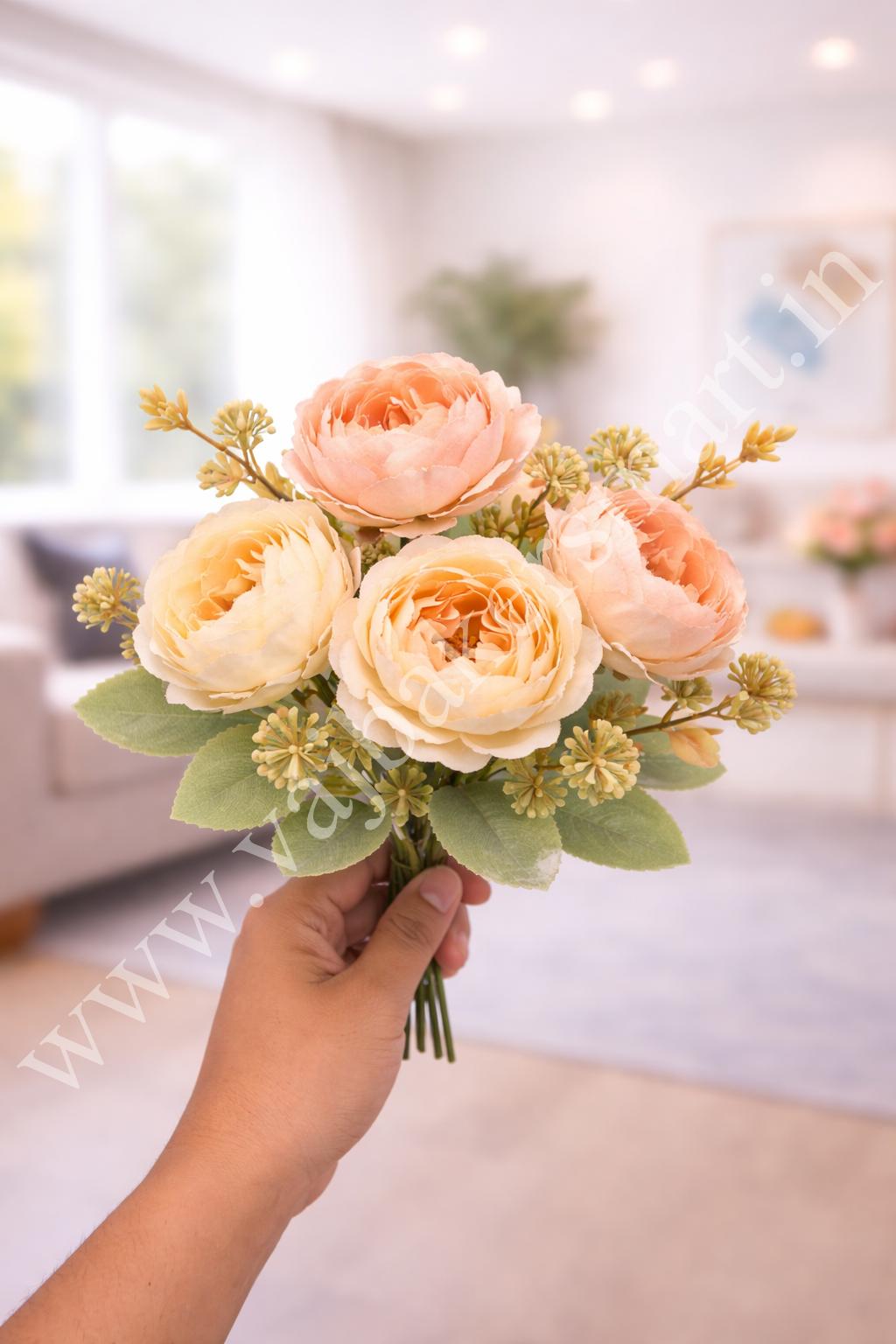 PB4 Peach & Creamy Peony Bunch 5F
