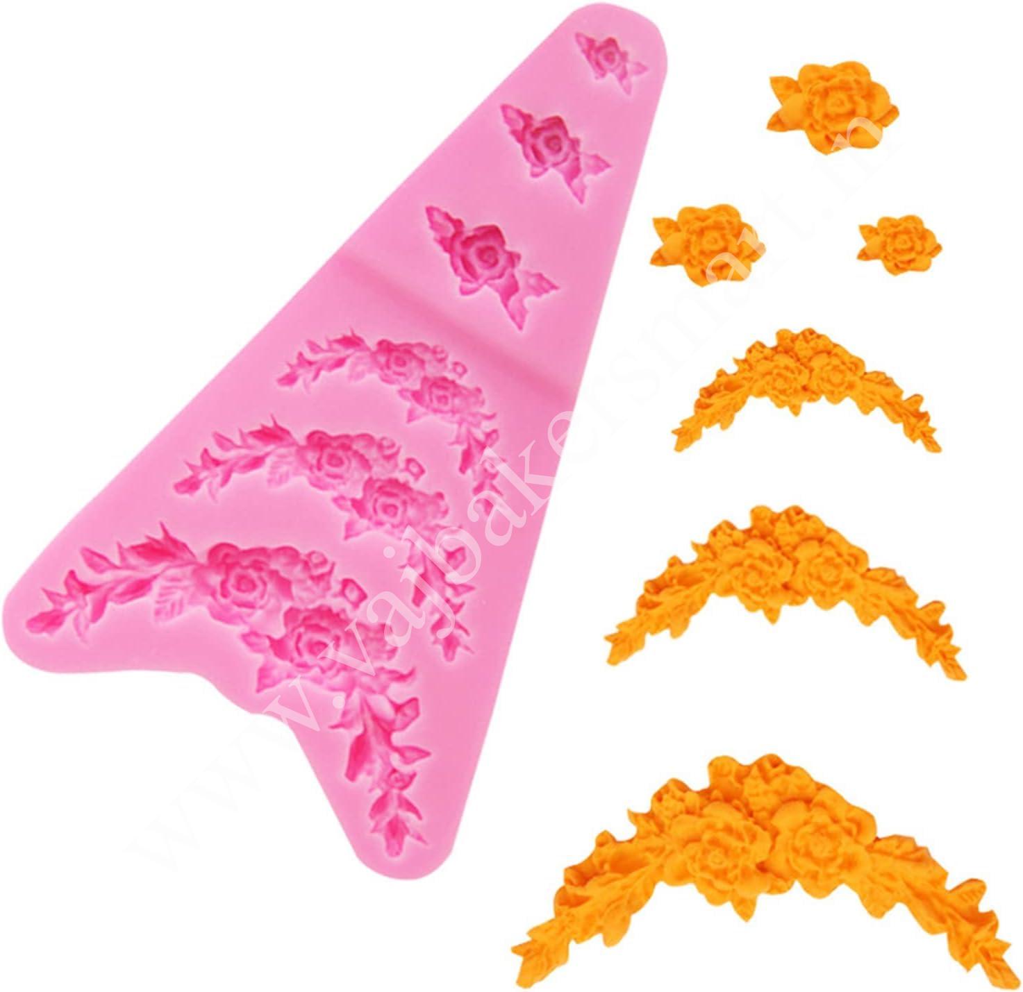 6 Cavity Roman Flower Vintage Design Mould