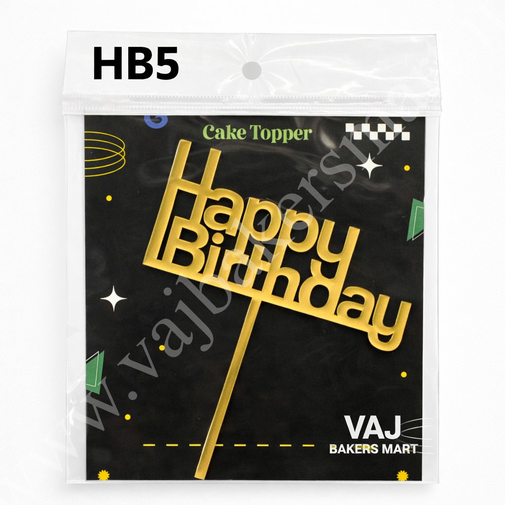 HB5 Acrylic Happy Birthday Topper