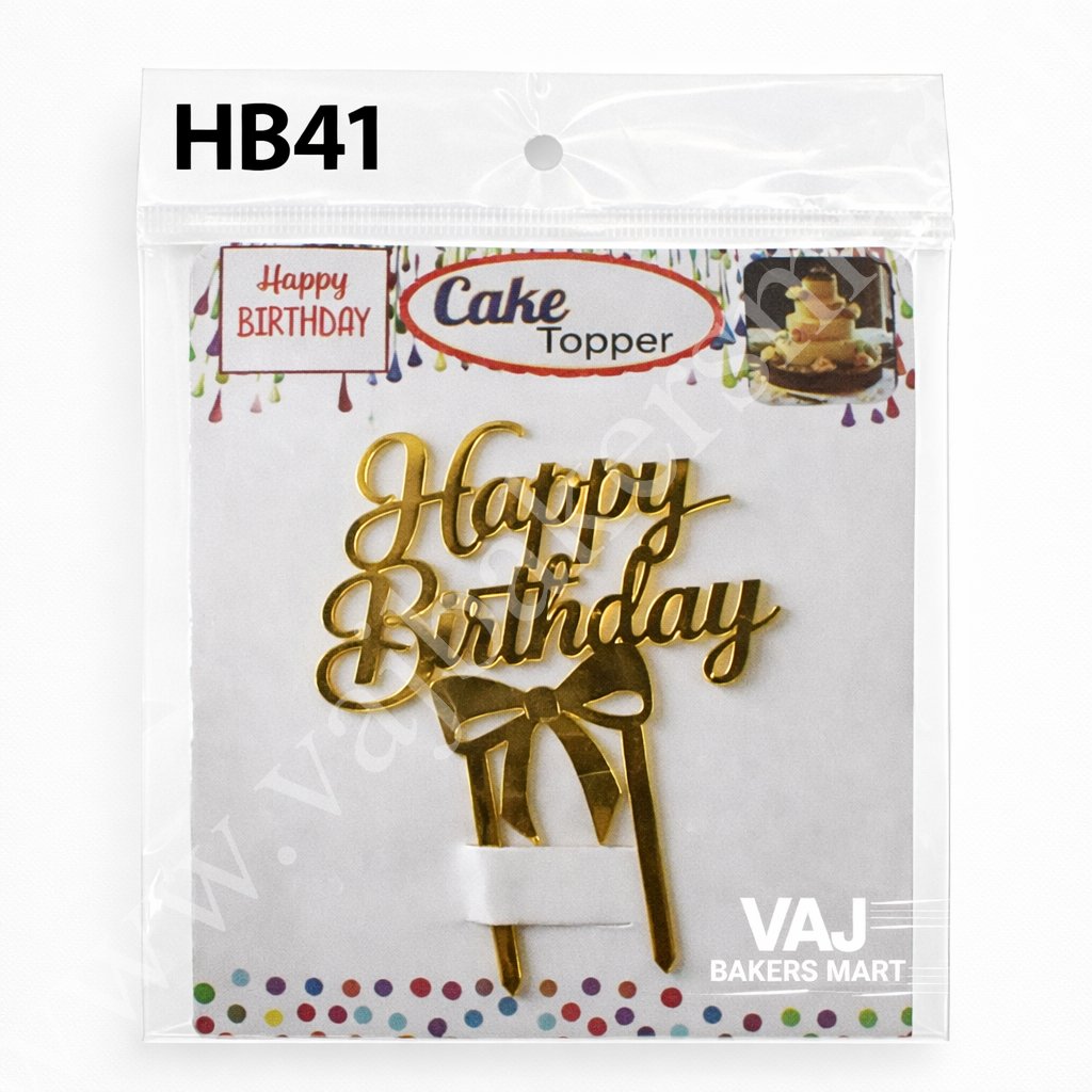 HB41 Acrylic Happy Birthday Topper
