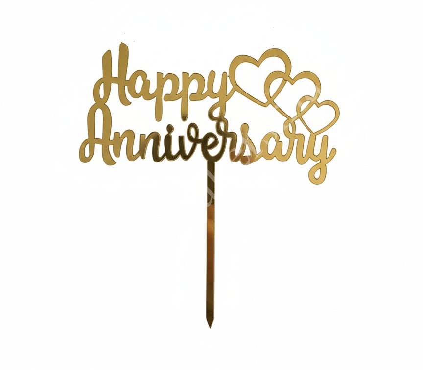 HA14 Acrylic Happy Anniversary Topper