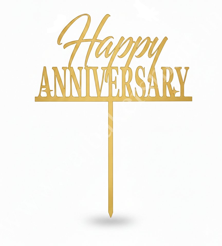 HA4 Acrylic Happy Anniversary Topper